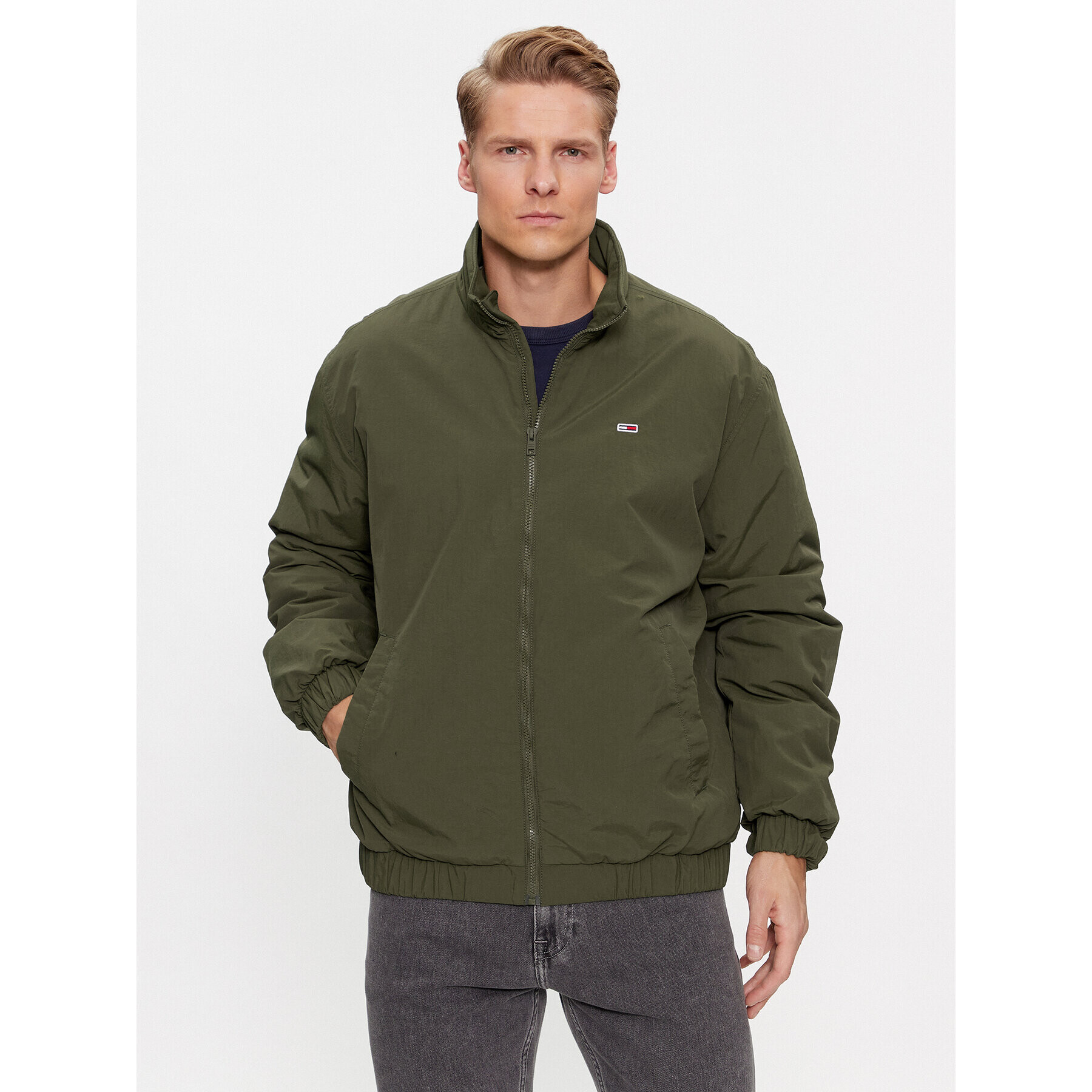 Tommy Jeans Яке бомбър Essential DM0DM17238 Зелен Relaxed Fit - Pepit.bg