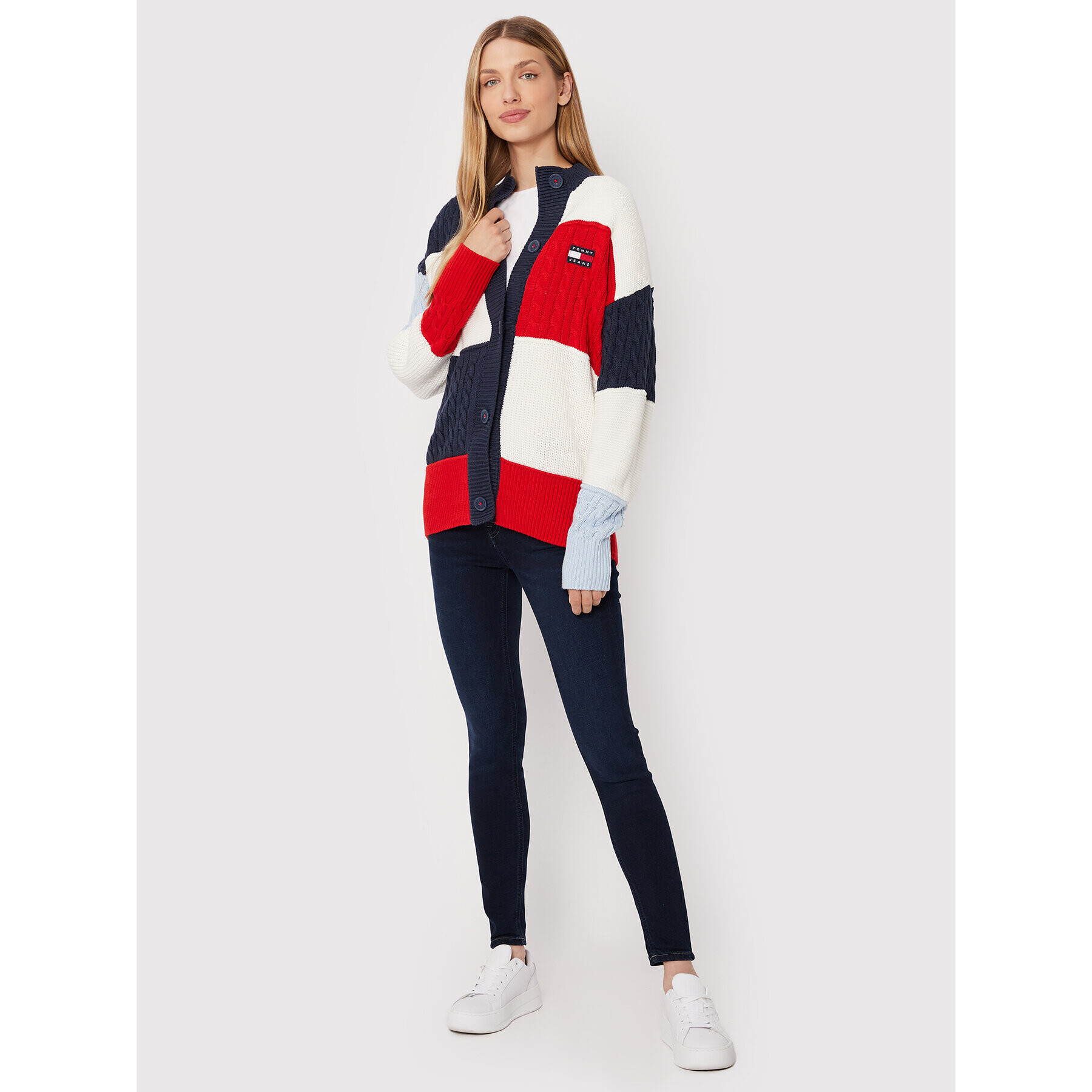 Tommy Jeans Кардиган Back Flag DW0DW13434 Цветен Oversize - Pepit.bg