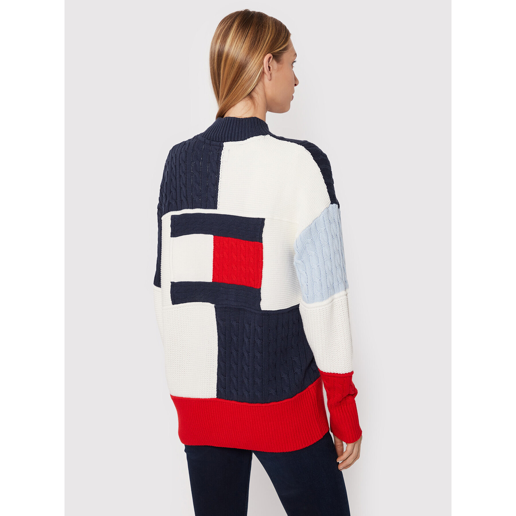 Tommy Jeans Кардиган Back Flag DW0DW13434 Цветен Oversize - Pepit.bg