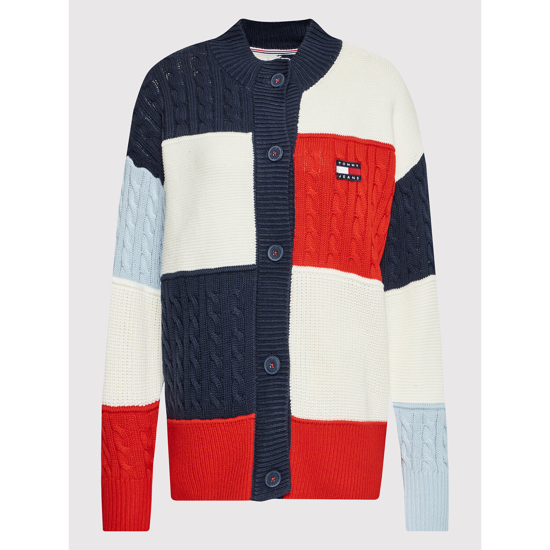 Tommy Jeans Кардиган Back Flag DW0DW13434 Цветен Oversize - Pepit.bg