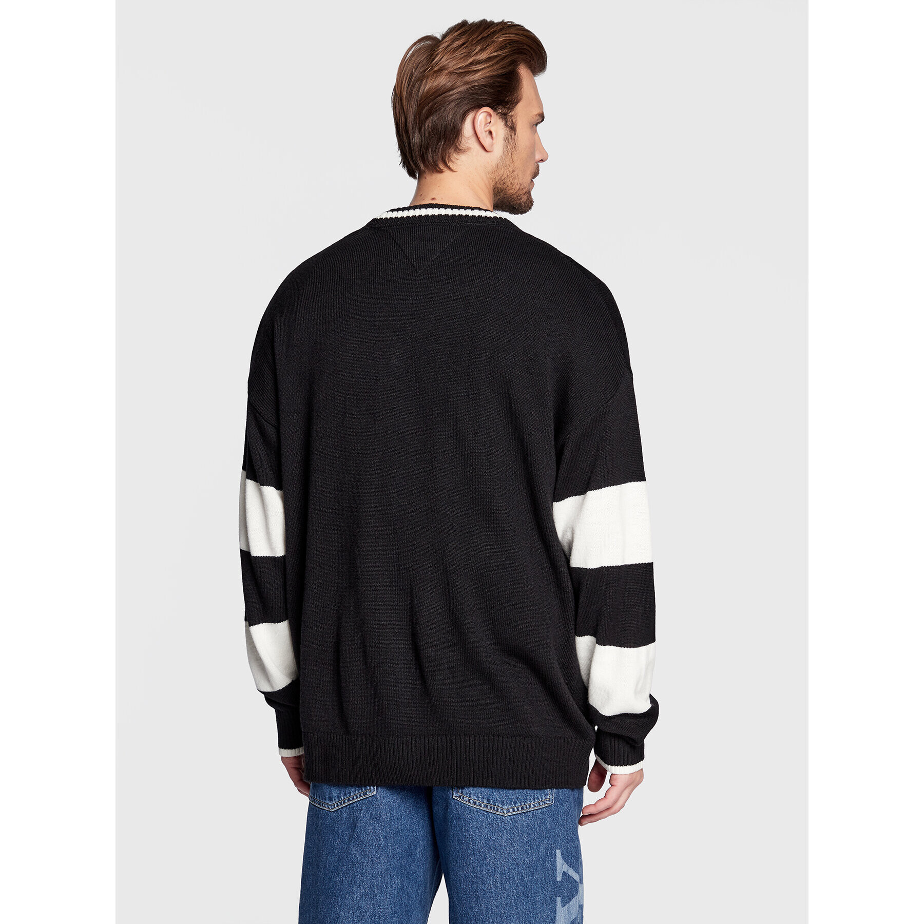 Tommy Jeans Кардиган College DM0DM15769 Черен Oversize - Pepit.bg