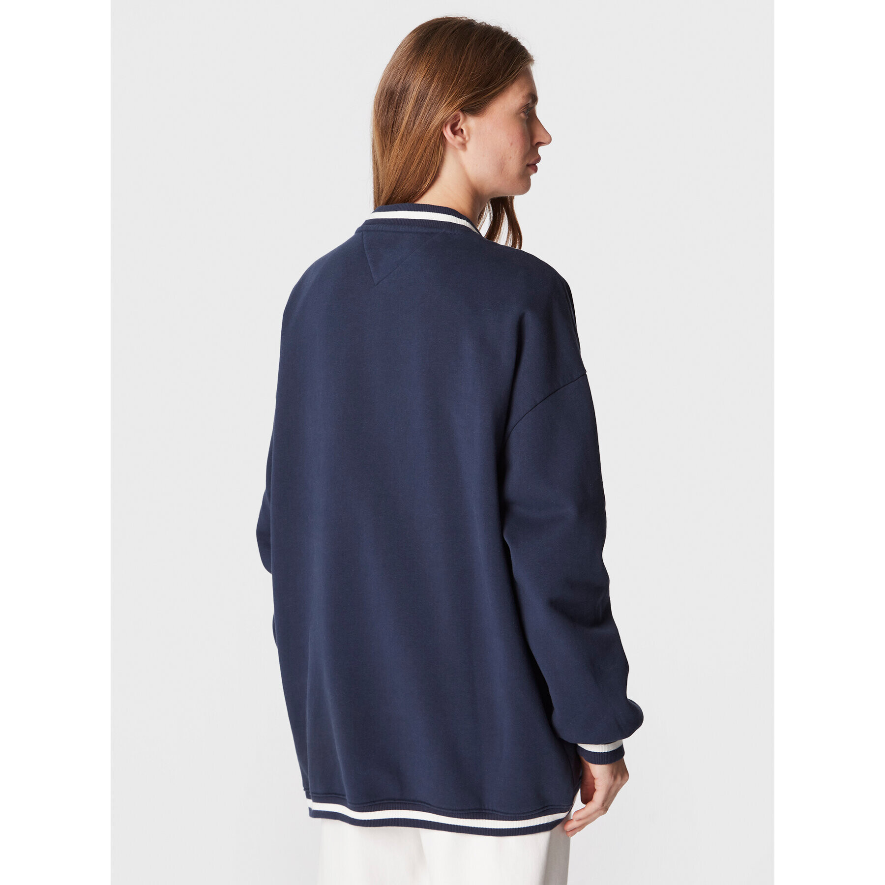 Tommy Jeans Кардиган Collegiate DW0DW14342 Тъмносин Oversize - Pepit.bg