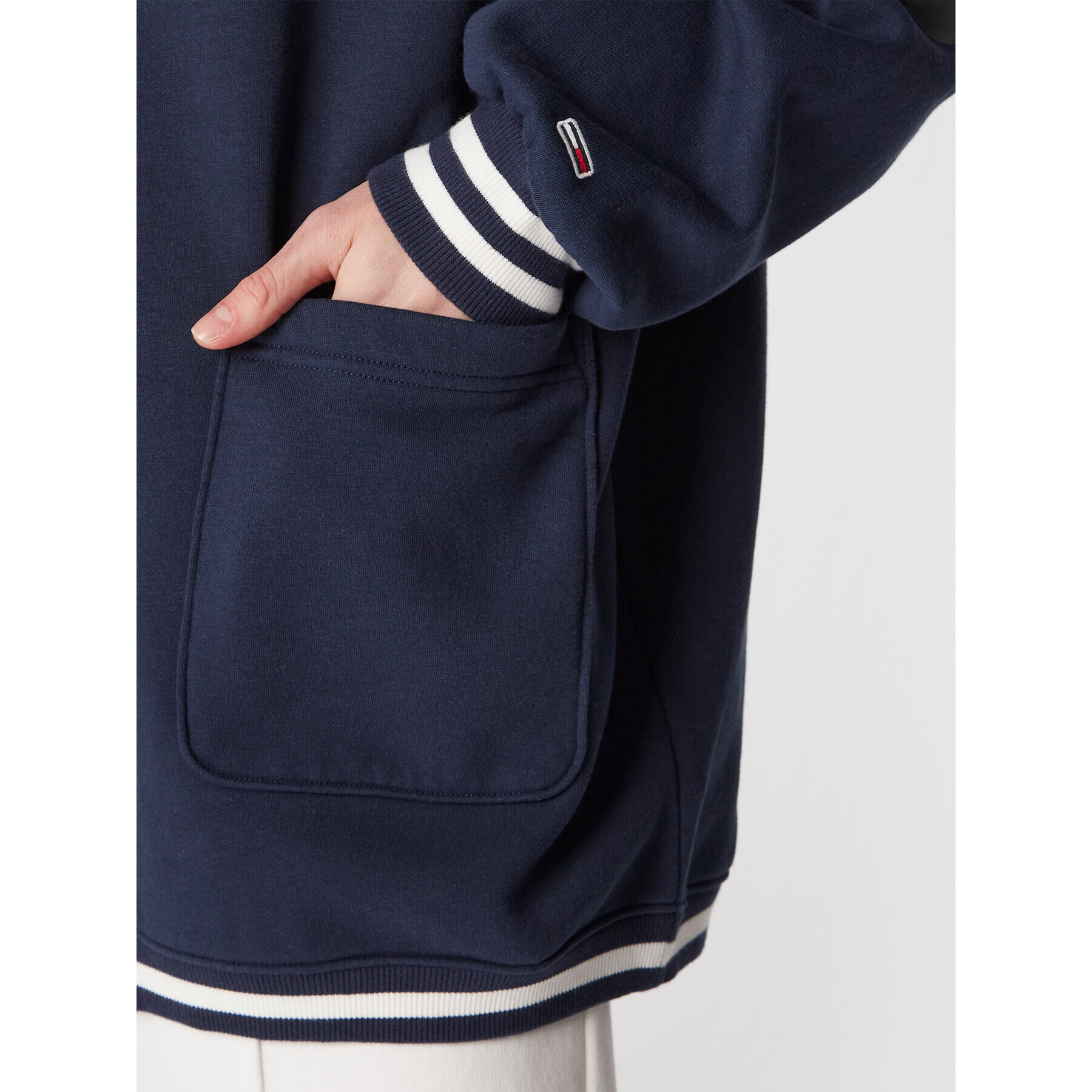 Tommy Jeans Кардиган Collegiate DW0DW14342 Тъмносин Oversize - Pepit.bg