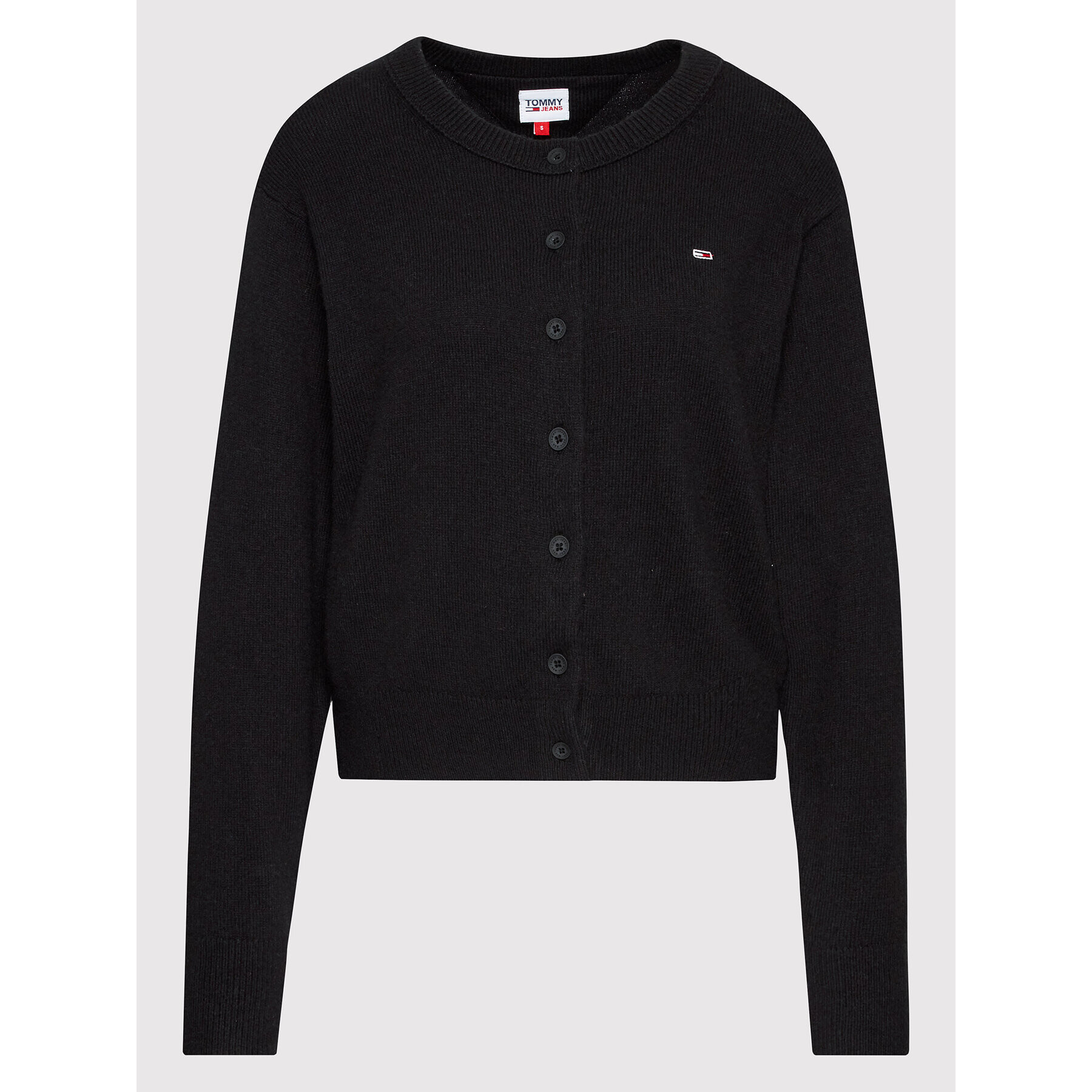 Tommy Jeans Кардиган Crew Neck DW0DW13789 Черен Regular Fit - Pepit.bg