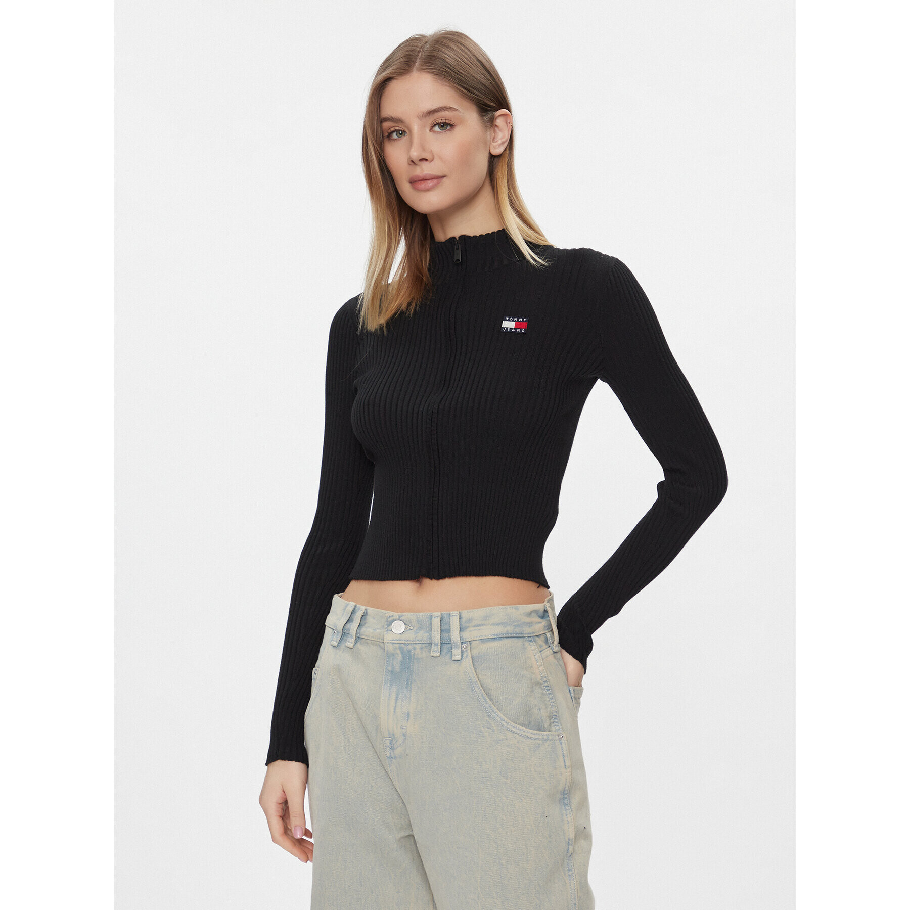 Tommy Jeans Кардиган DW0DW17243 Черен Slim Fit - Pepit.bg