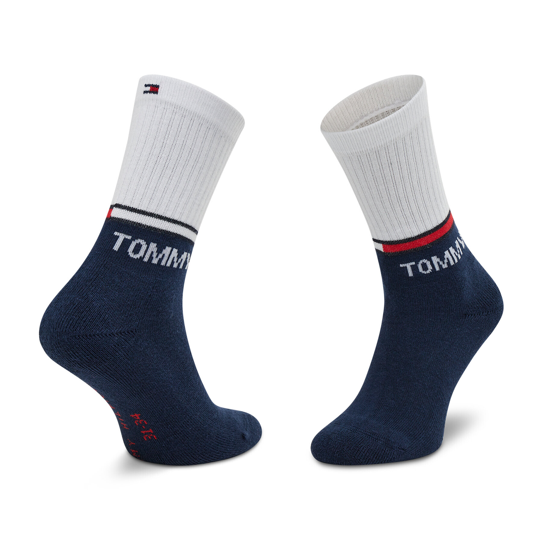 Tommy Jeans Комплект 2 чифта дълги чорапи детски 701210515 Бял - Pepit.bg