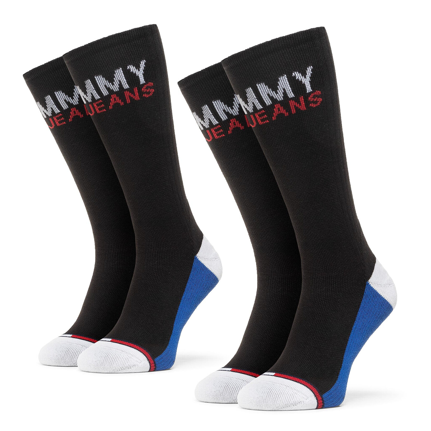Tommy Jeans Комплект 2 чифта дълги чорапи мъжки 100000400 Черен - Pepit.bg