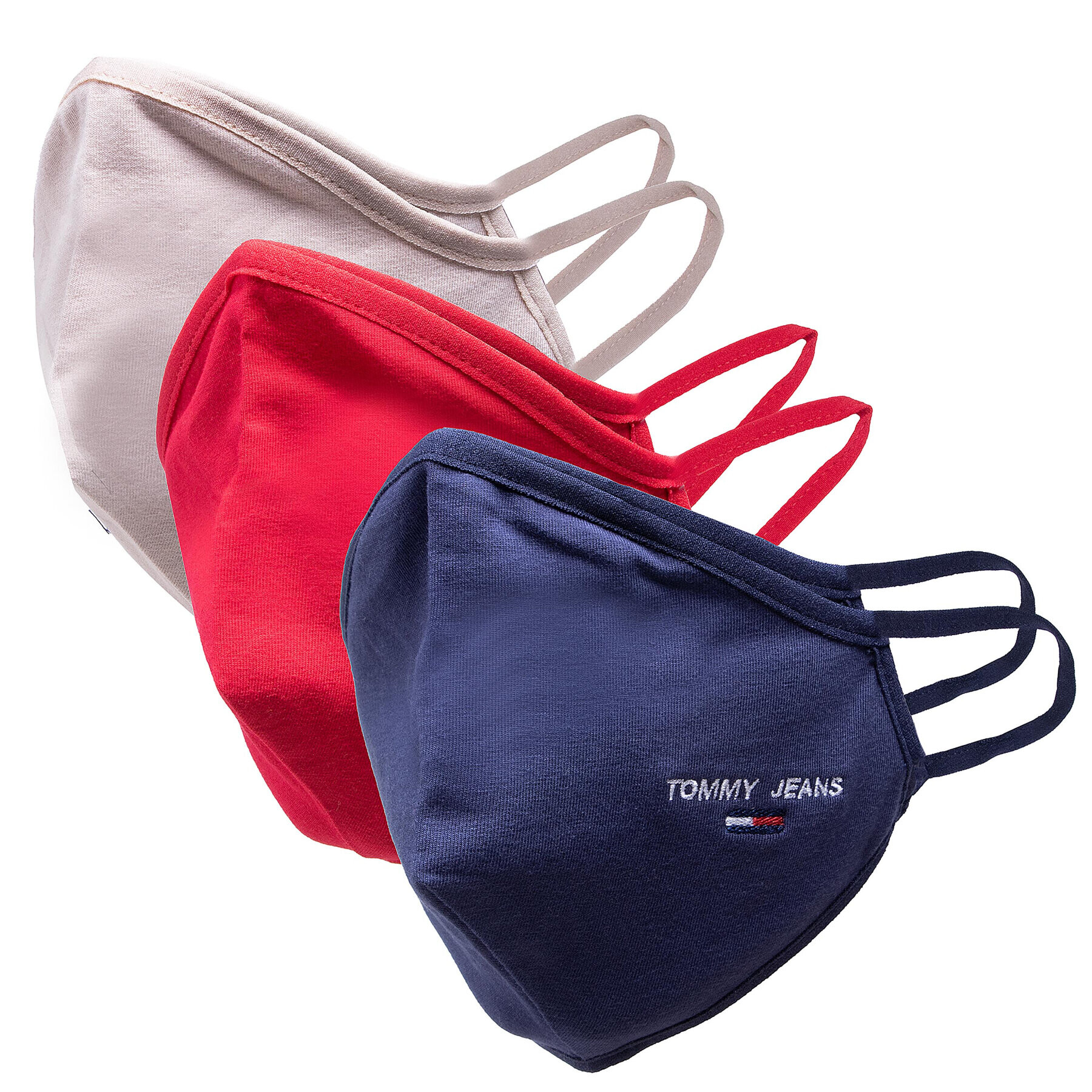 Tommy Jeans Комплект 3 маски от плат Tjm Face Cover 3-Pack AM0AM07682 Тъмносин - Pepit.bg