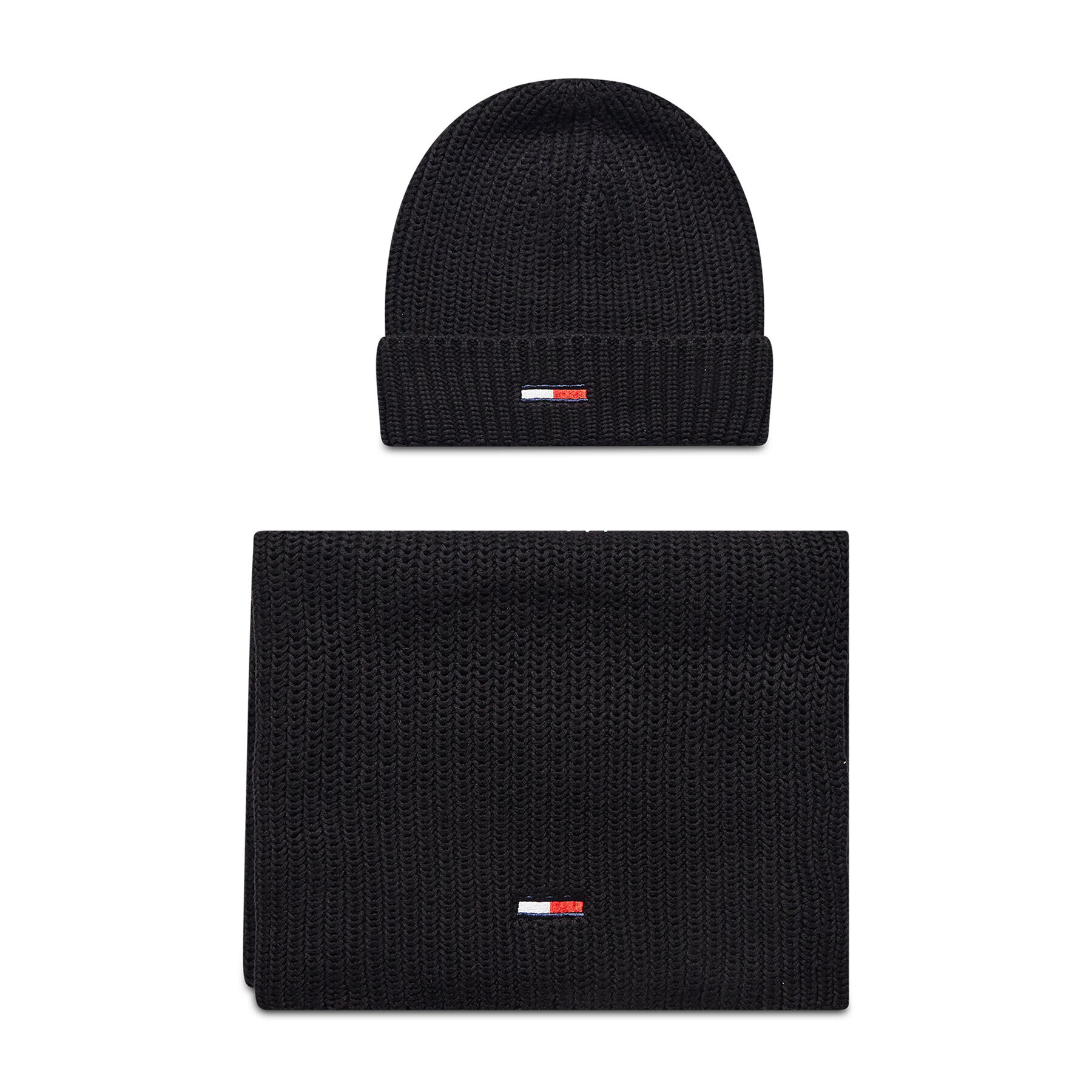 Tommy Jeans Комплект шал и шапка TJM Scarf And Beanie Gp AM0AM08344 Черен - Pepit.bg