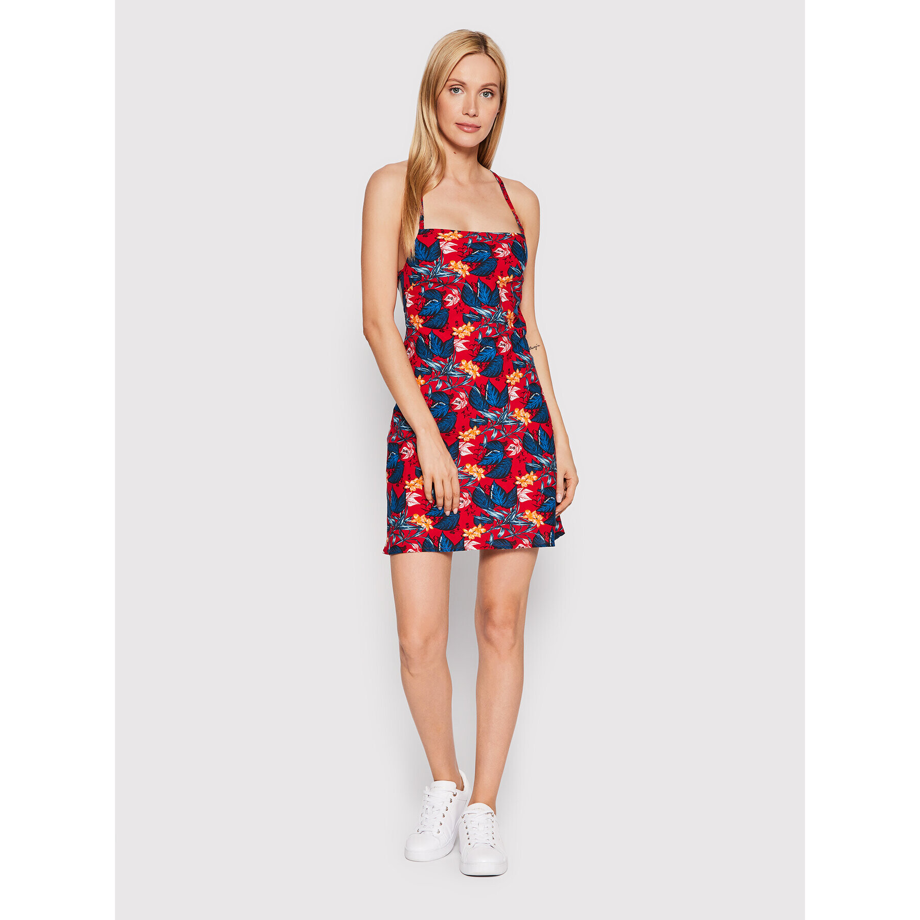Tommy Jeans Лятна рокля DW0DW12888 Червен Regular Fit - Pepit.bg