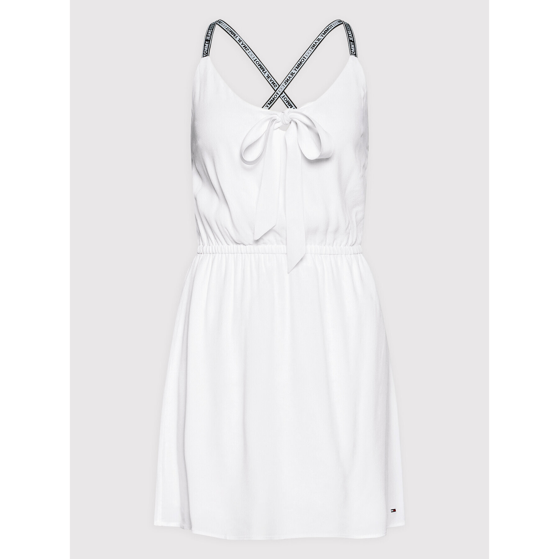 Tommy Jeans Лятна рокля Essential DW0DW12860 Бял Regular Fit - Pepit.bg