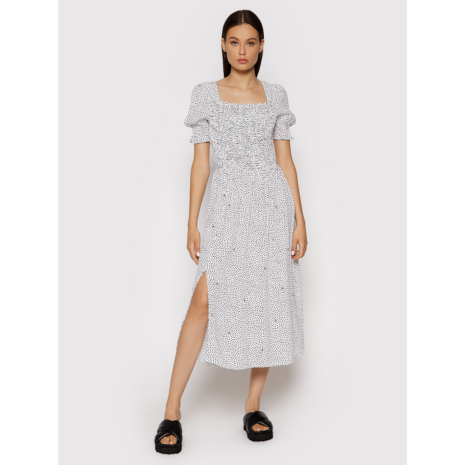 Tommy Jeans Лятна рокля Smock DW0DW10369 Бял Regular Fit - Pepit.bg