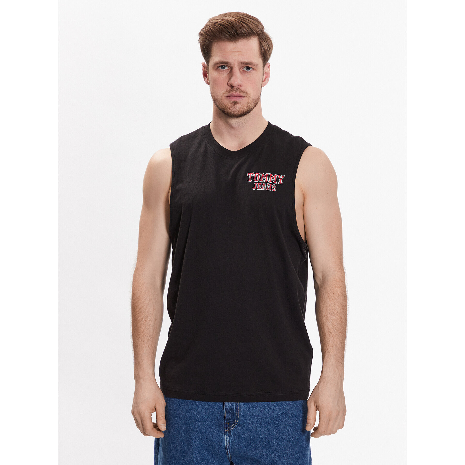 Tommy Jeans Мъжки топ Basketball DM0DM16307 Черен Relaxed Fit - Pepit.bg