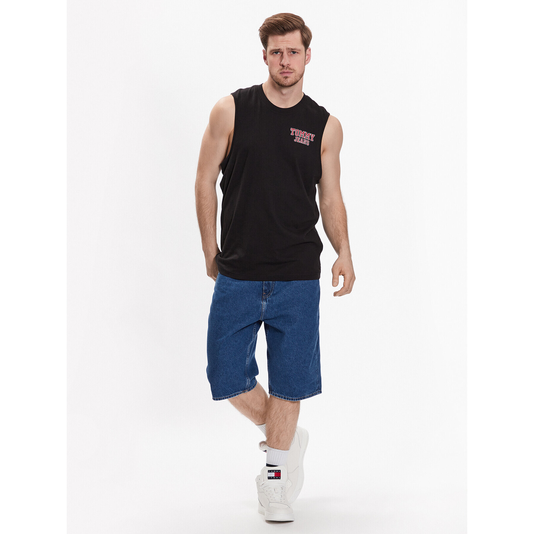 Tommy Jeans Мъжки топ Basketball DM0DM16307 Черен Relaxed Fit - Pepit.bg