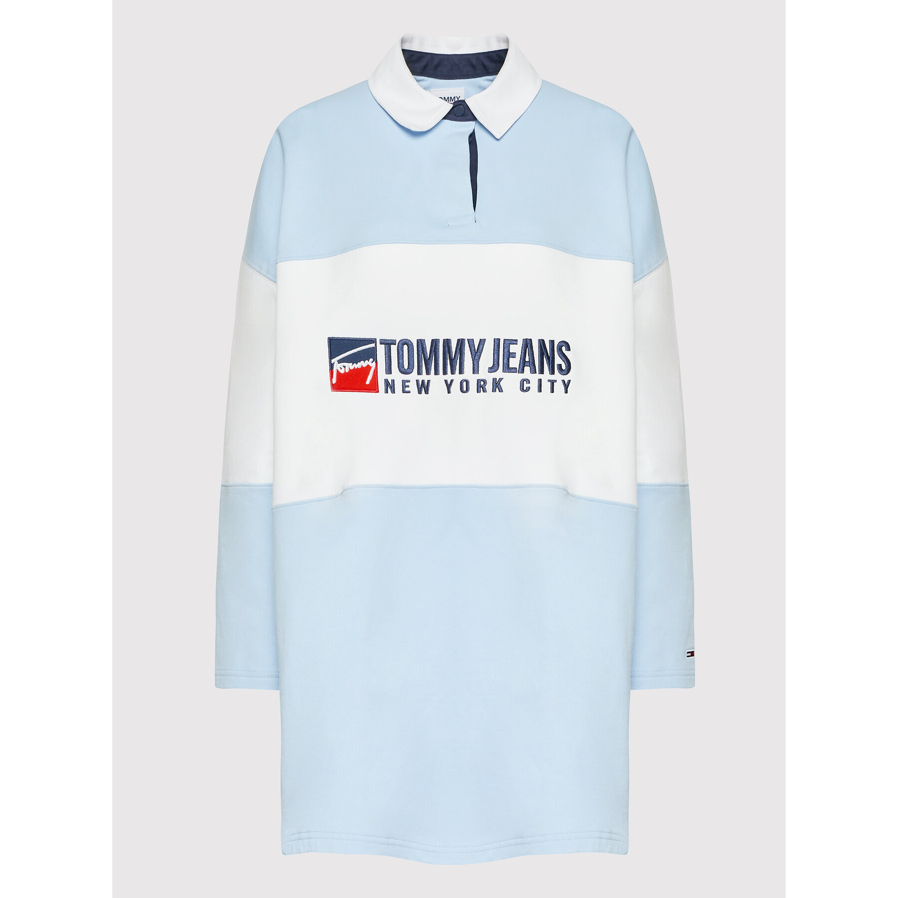 Tommy Jeans Плетена рокля Athletic Rugby DW0DW13616 Син Relaxed Fit - Pepit.bg