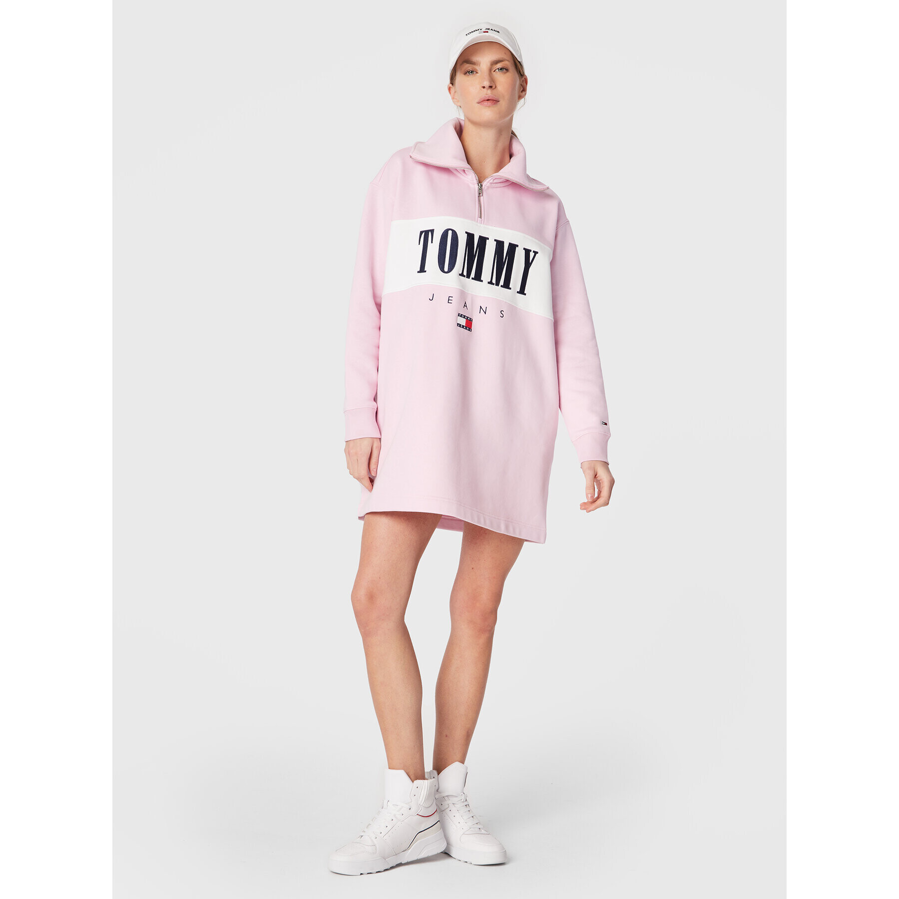 Tommy Jeans Плетена рокля Auth Serif 2 DW0DW14413 Розов Regular Fit - Pepit.bg