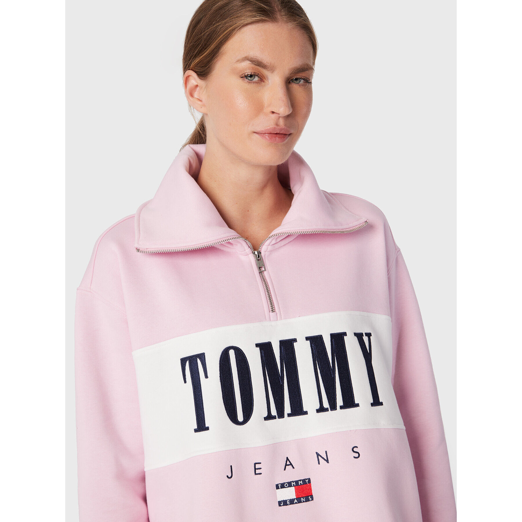 Tommy Jeans Плетена рокля Auth Serif 2 DW0DW14413 Розов Regular Fit - Pepit.bg