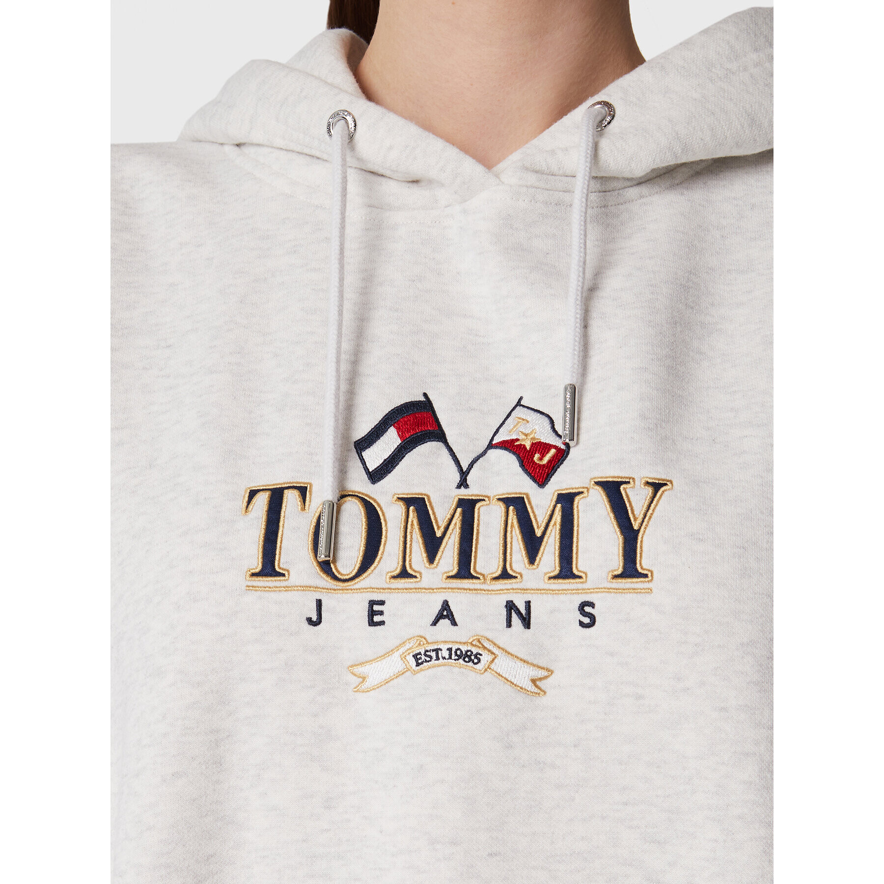 Tommy Jeans Плетена рокля DW0DW14405 Сив Relaxed Fit - Pepit.bg