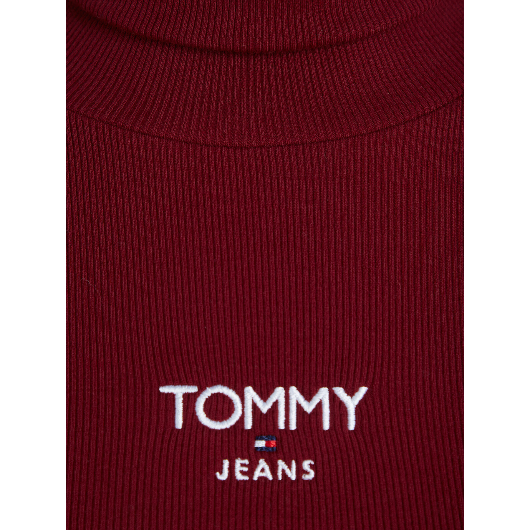 Tommy Jeans Плетена рокля Ess Logo DW0DW16481 Бордо Slim Fit - Pepit.bg