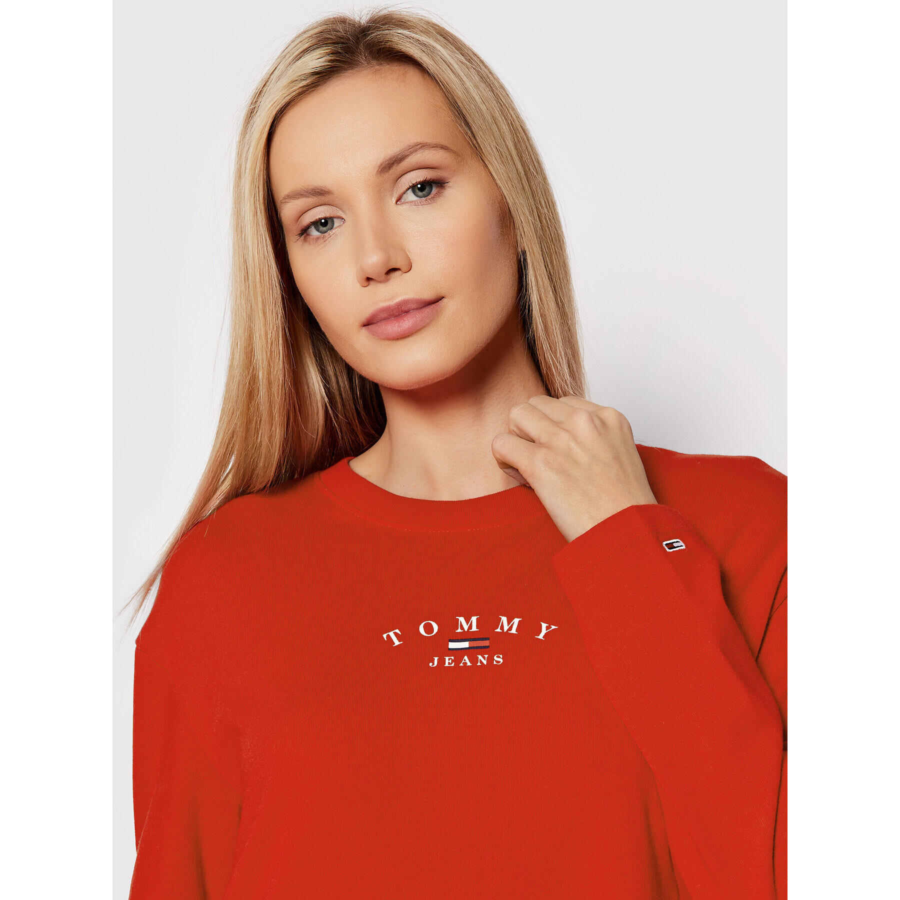 Tommy Jeans Плетена рокля Essential Logo DW0DW12427 Червен Regular Fit - Pepit.bg