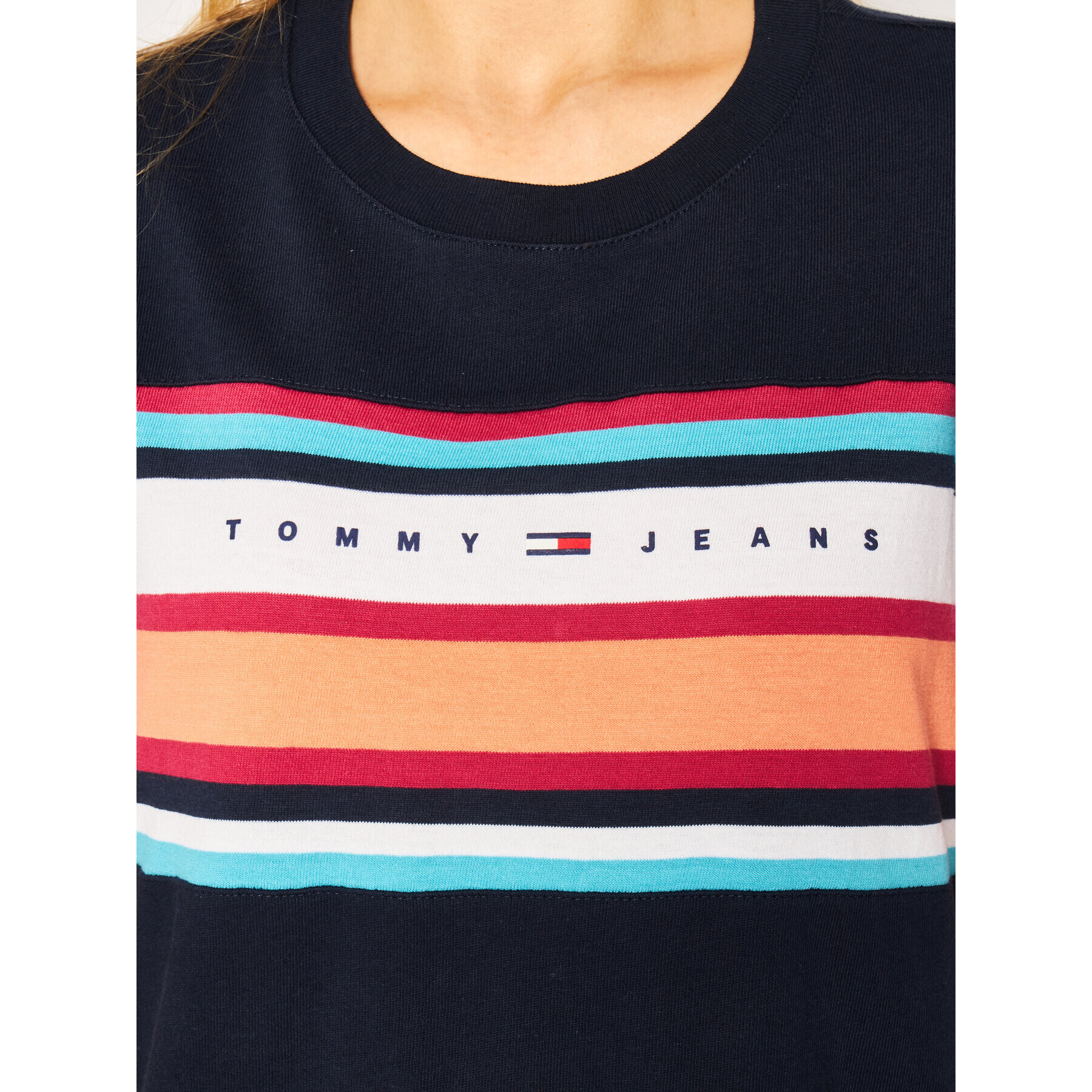 Tommy Jeans Плетена рокля Logo Tee DW0DW08244 Тъмносин Regular Fit - Pepit.bg