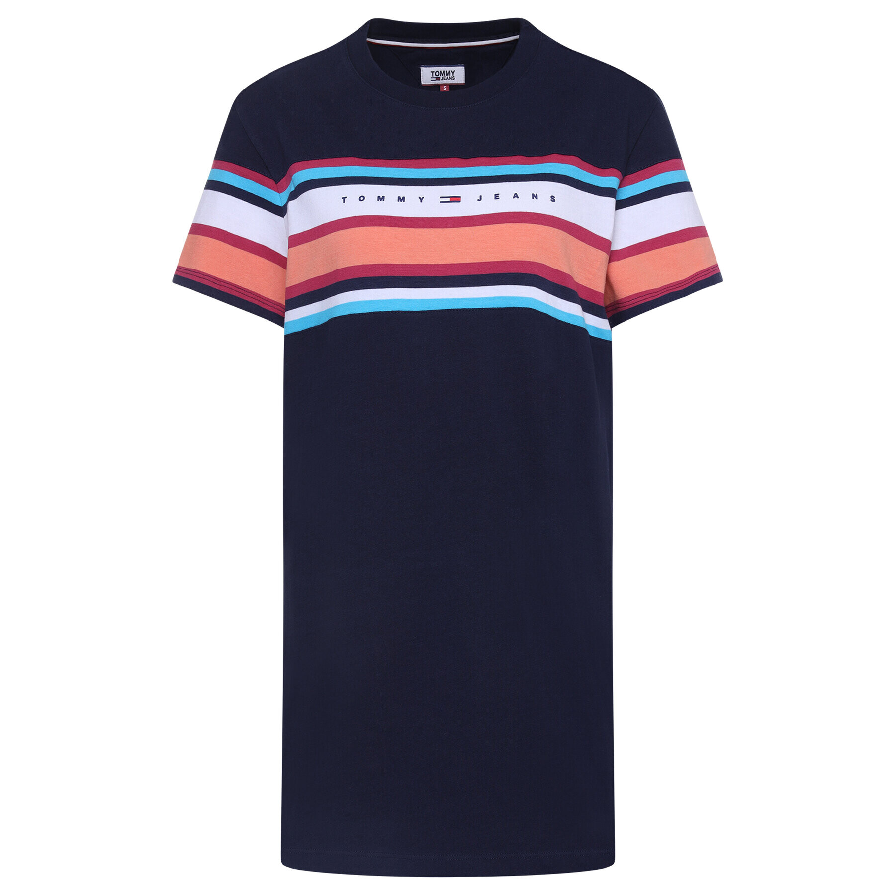 Tommy Jeans Плетена рокля Logo Tee DW0DW08244 Тъмносин Regular Fit - Pepit.bg