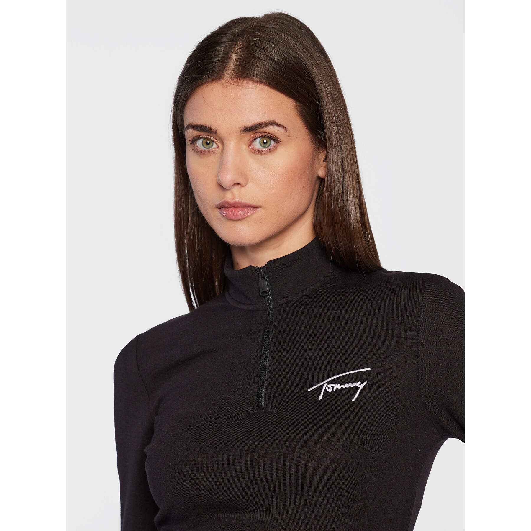 Tommy Jeans Плетена рокля Signature Bodycon DW0DW14386 Черен Slim Fit - Pepit.bg