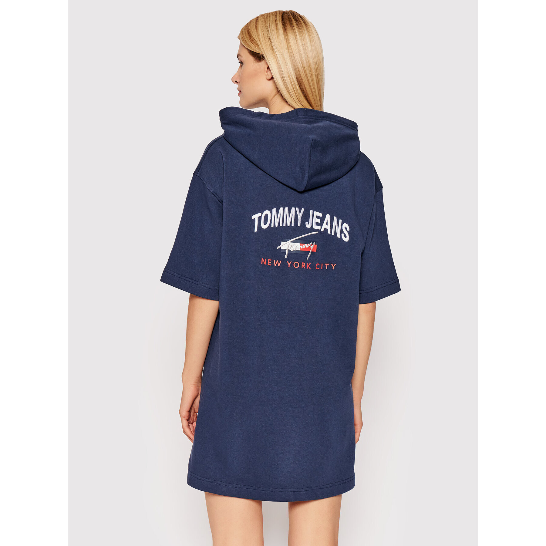 Tommy Jeans Плетена рокля Tjw Timeless Script DW0DW10218 Тъмносин Regular Fit - Pepit.bg