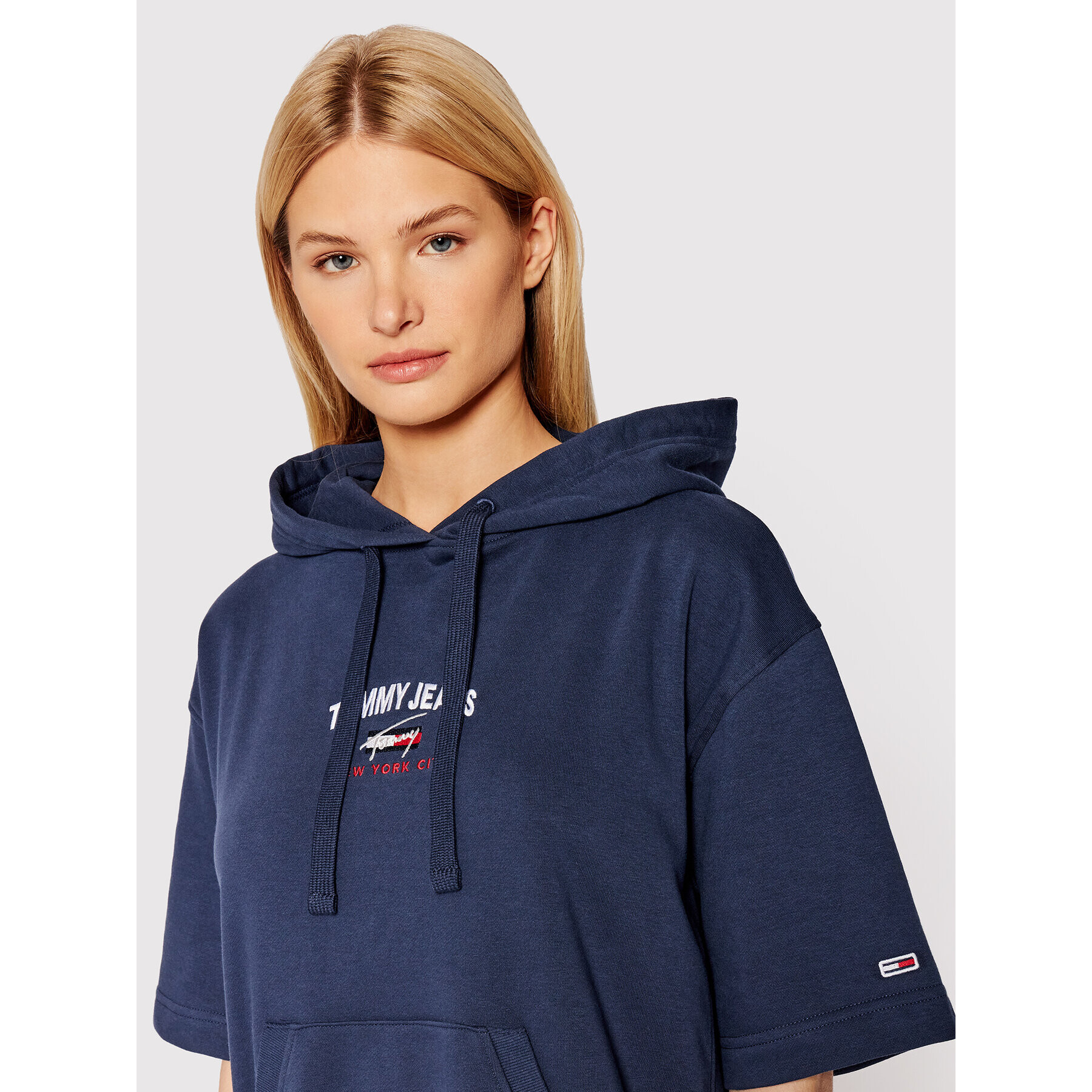 Tommy Jeans Плетена рокля Tjw Timeless Script DW0DW10218 Тъмносин Regular Fit - Pepit.bg