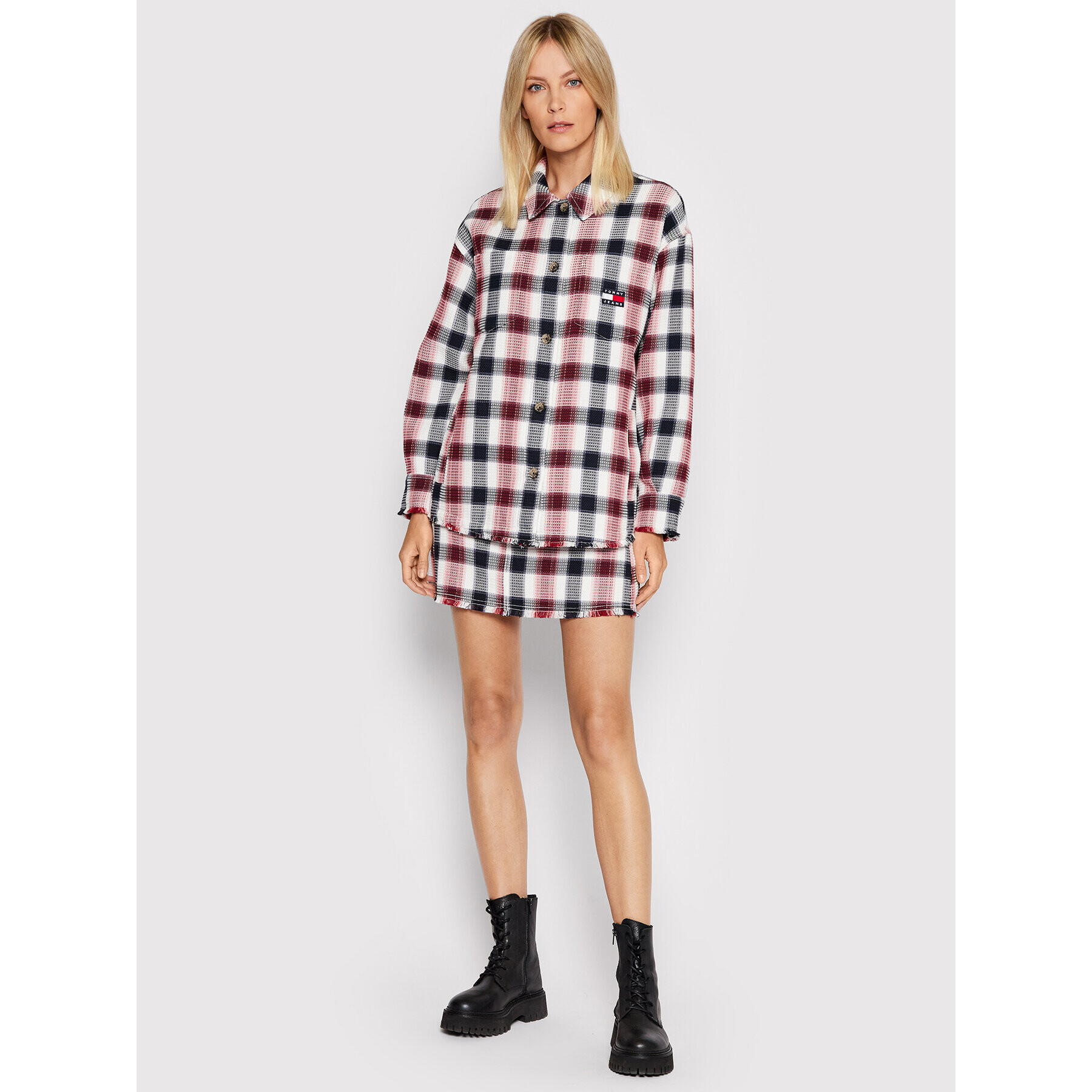 Tommy Jeans Пола тип трапец Waffle DW0DW11916 Цветен Regular Fit - Pepit.bg