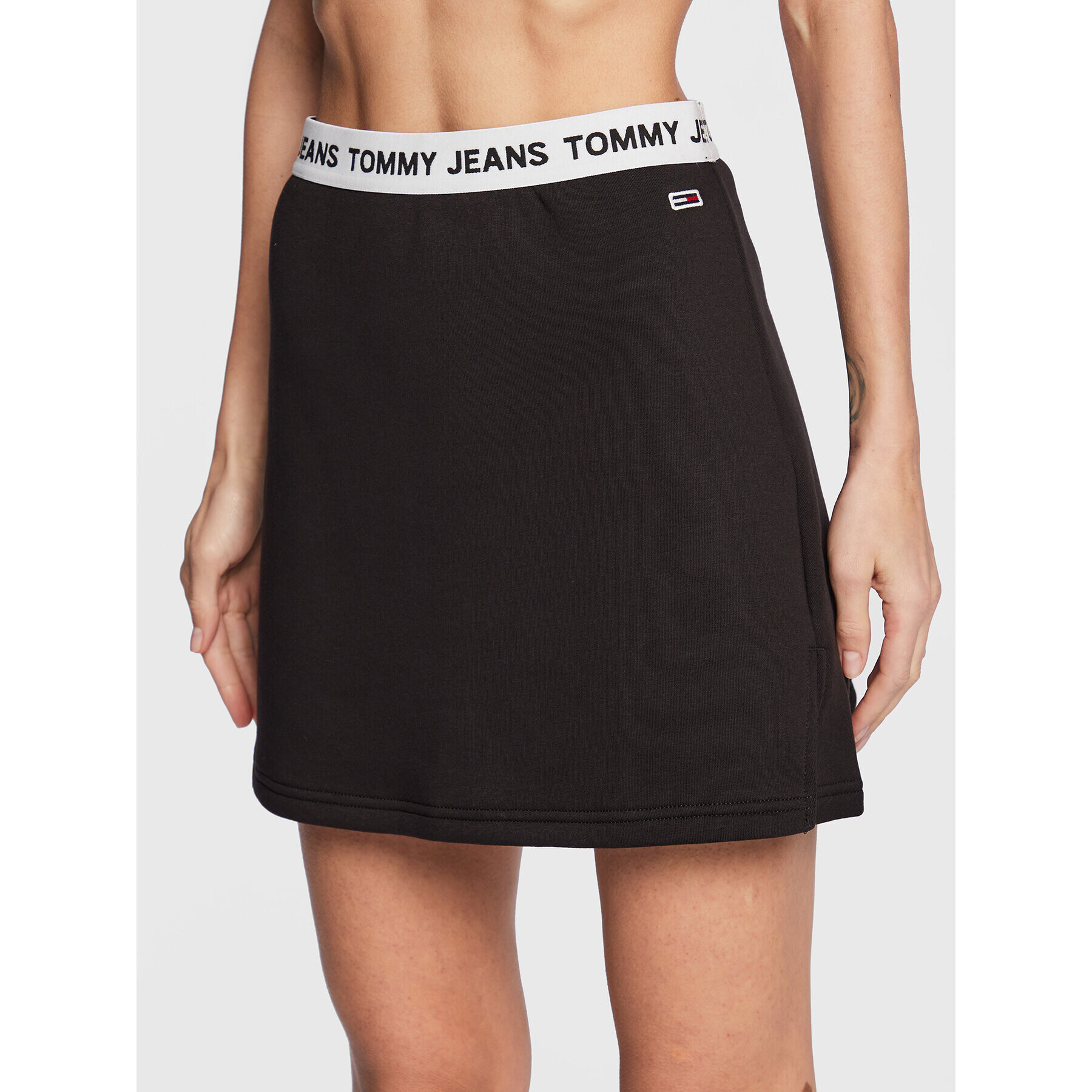 Tommy Jeans Пола тип трапец Logo DW0DW14416 Черен Regular Fit - Pepit.bg