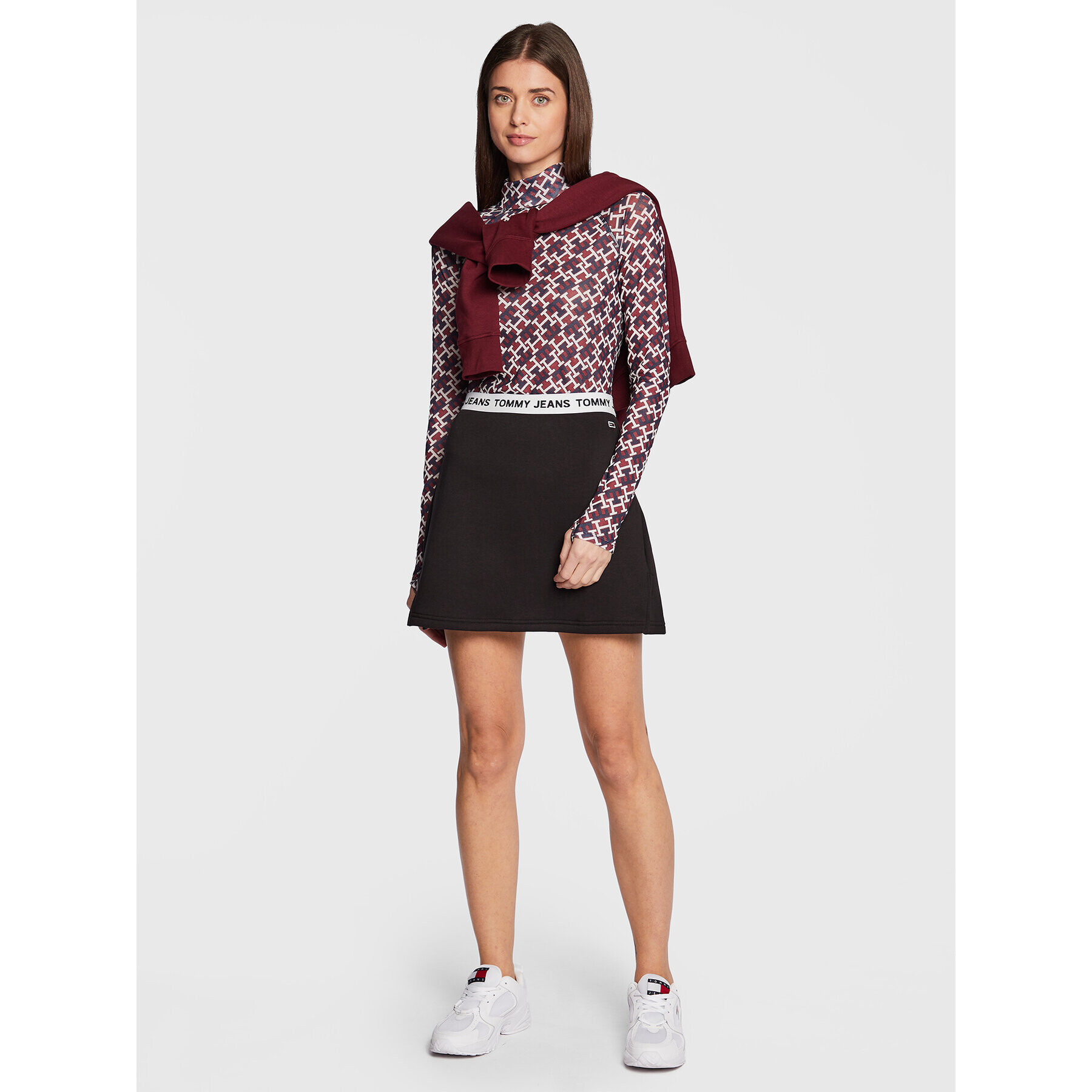 Tommy Jeans Пола тип трапец Logo DW0DW14416 Черен Regular Fit - Pepit.bg