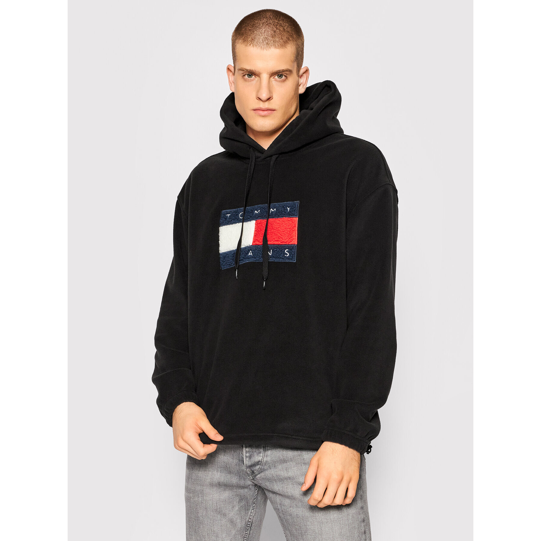 Tommy Jeans Полар DM0DM12576 Черен Relaxed Fit - Pepit.bg