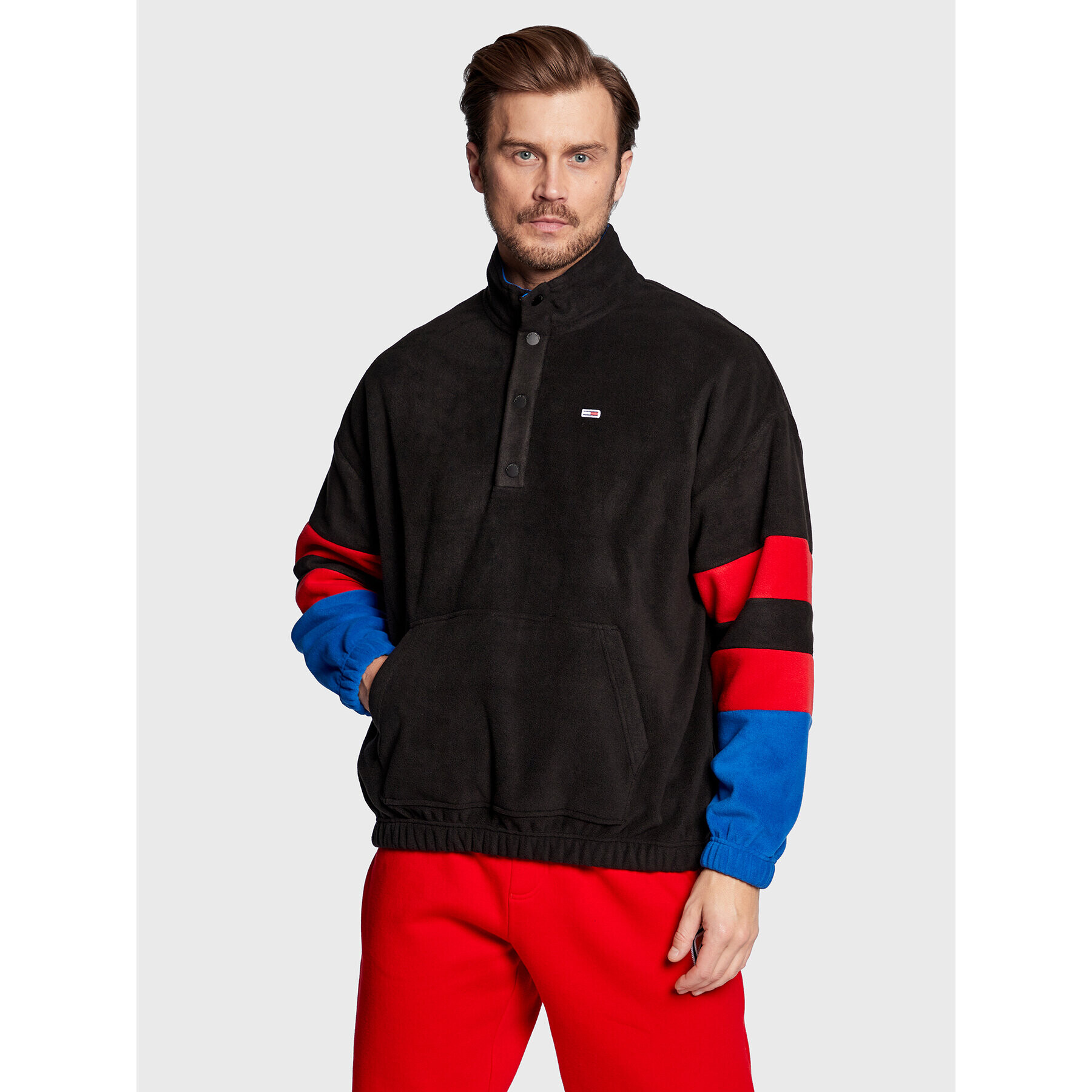 Tommy Jeans Полар Skater Modern Sport DM0DM15687 Черен Oversize - Pepit.bg