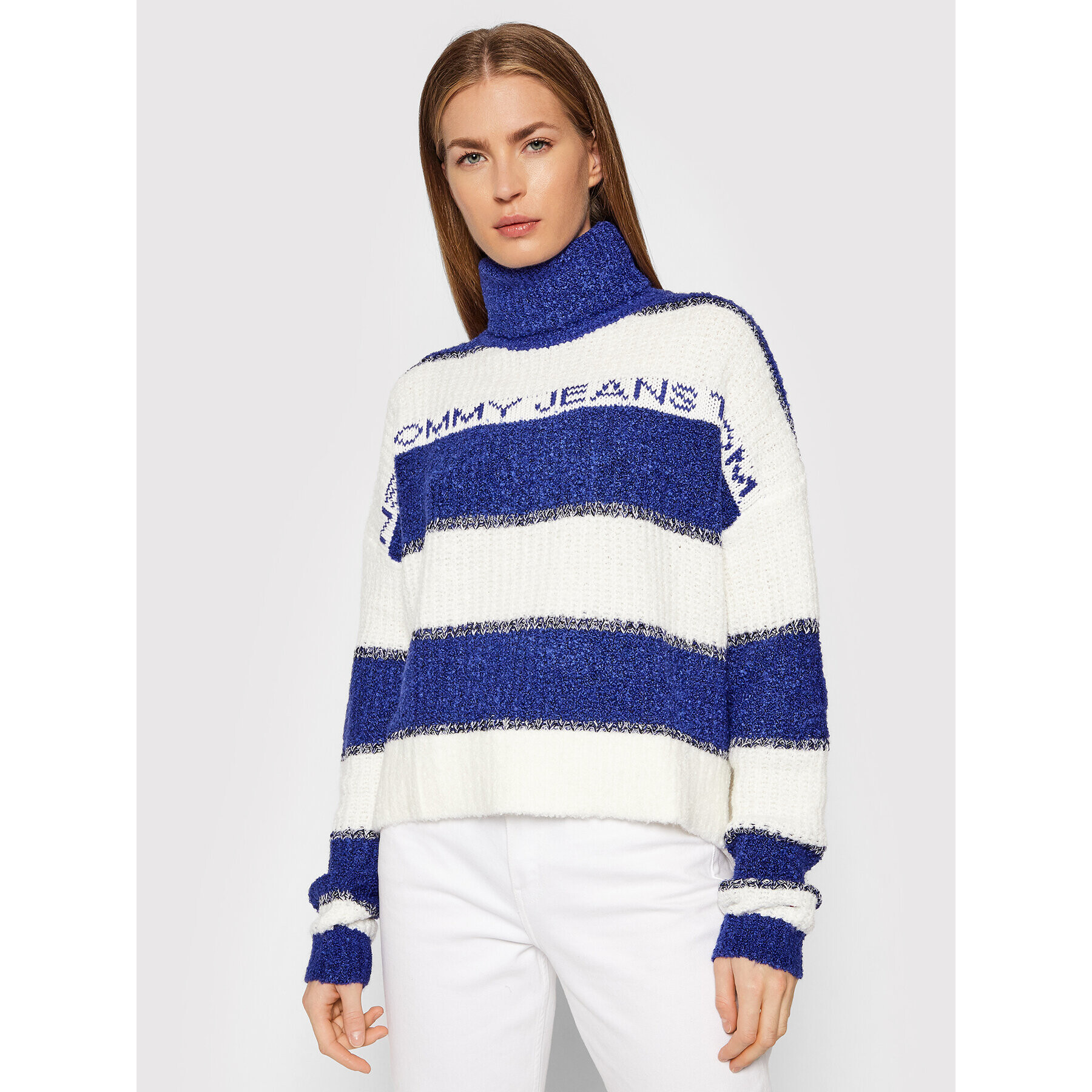 Tommy Jeans Поло Stripe DW0DW11009 Син Regular Fit - Pepit.bg