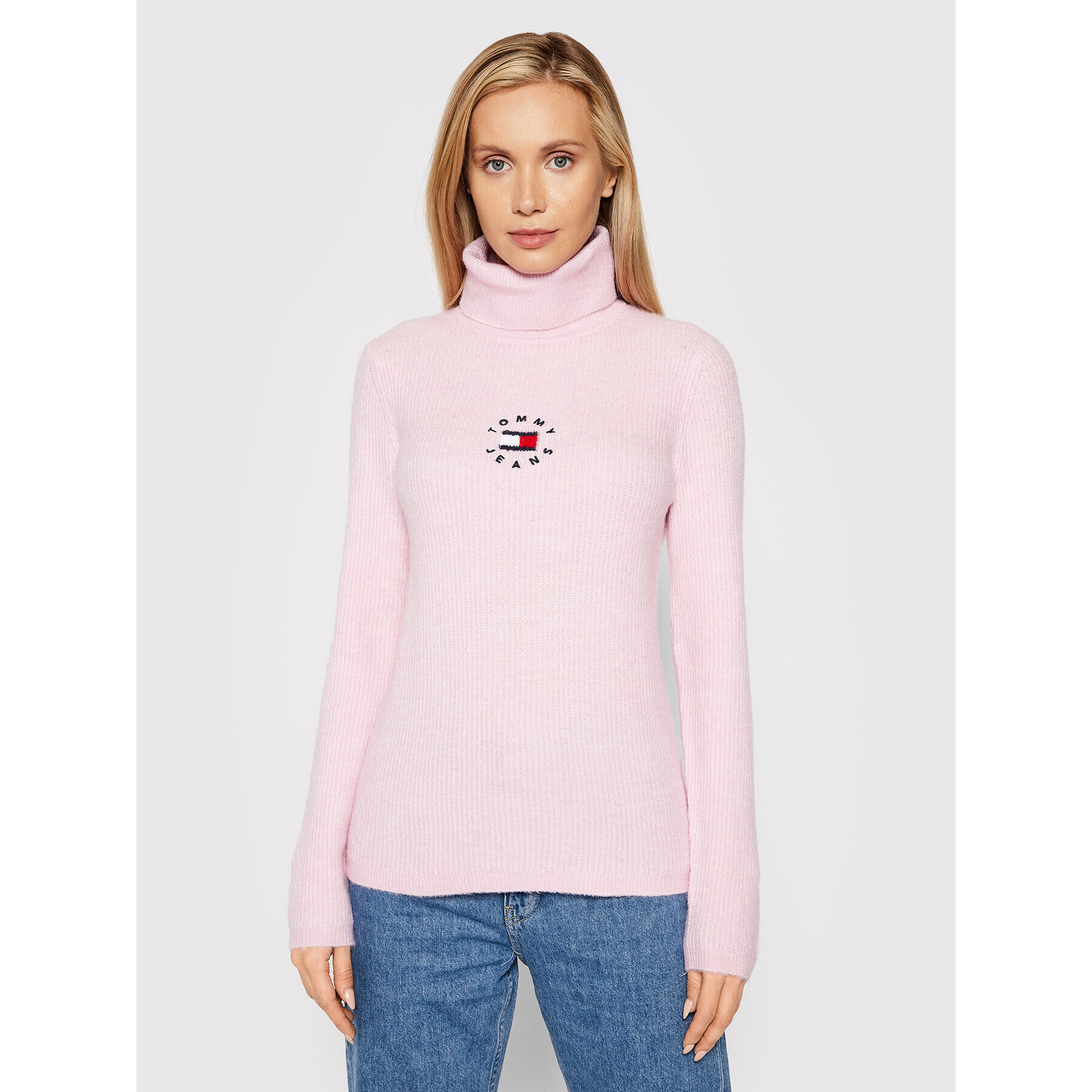Tommy Jeans Поло Tiny DW0DW10994 Розов Regular Fit - Pepit.bg
