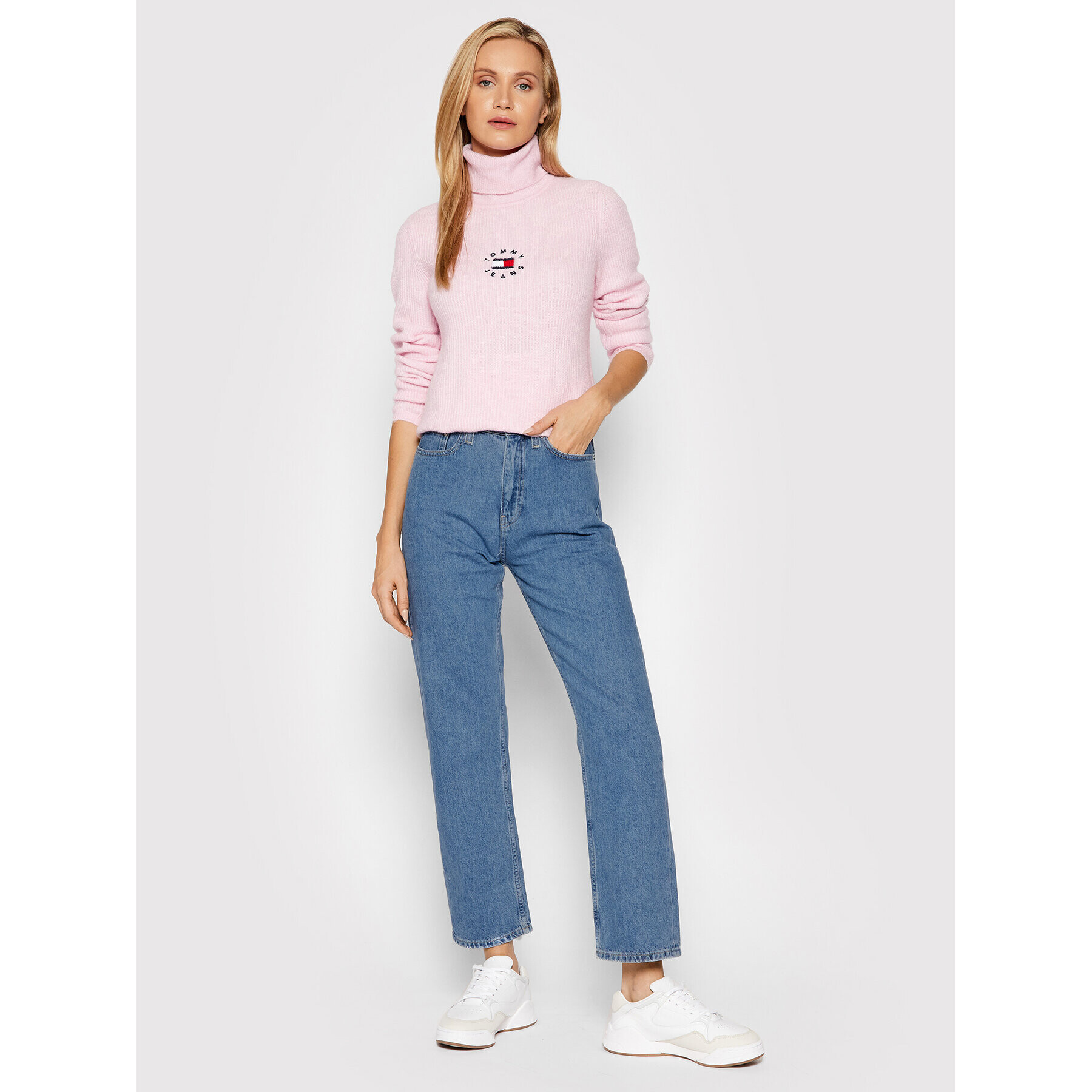 Tommy Jeans Поло Tiny DW0DW10994 Розов Regular Fit - Pepit.bg