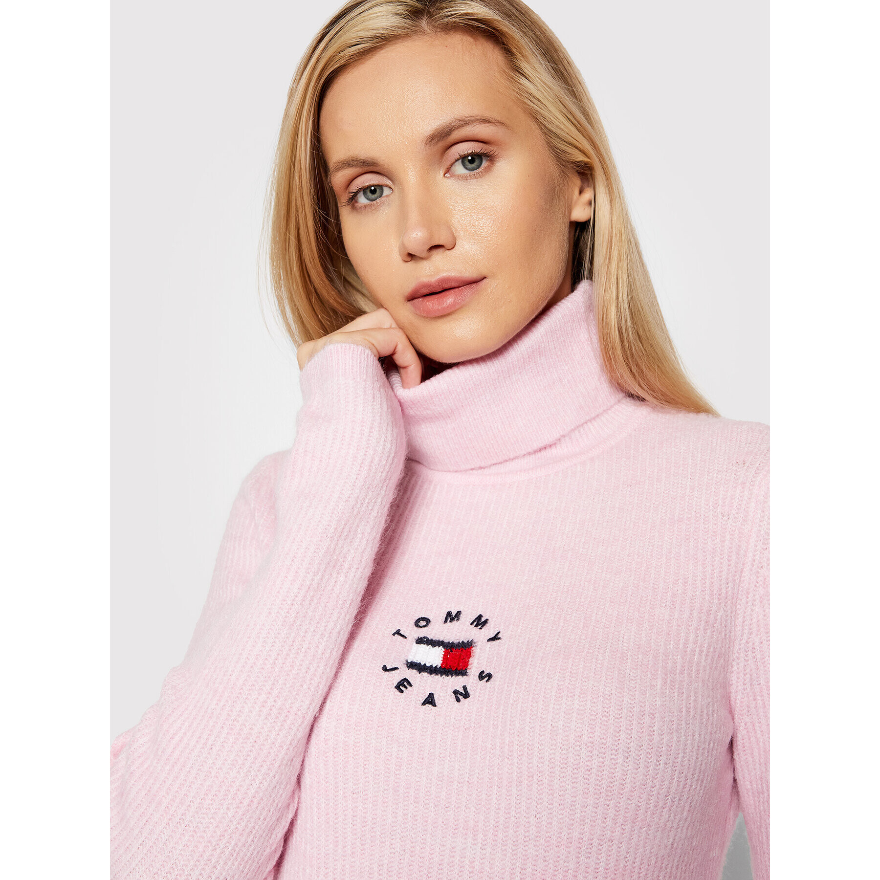 Tommy Jeans Поло Tiny DW0DW10994 Розов Regular Fit - Pepit.bg