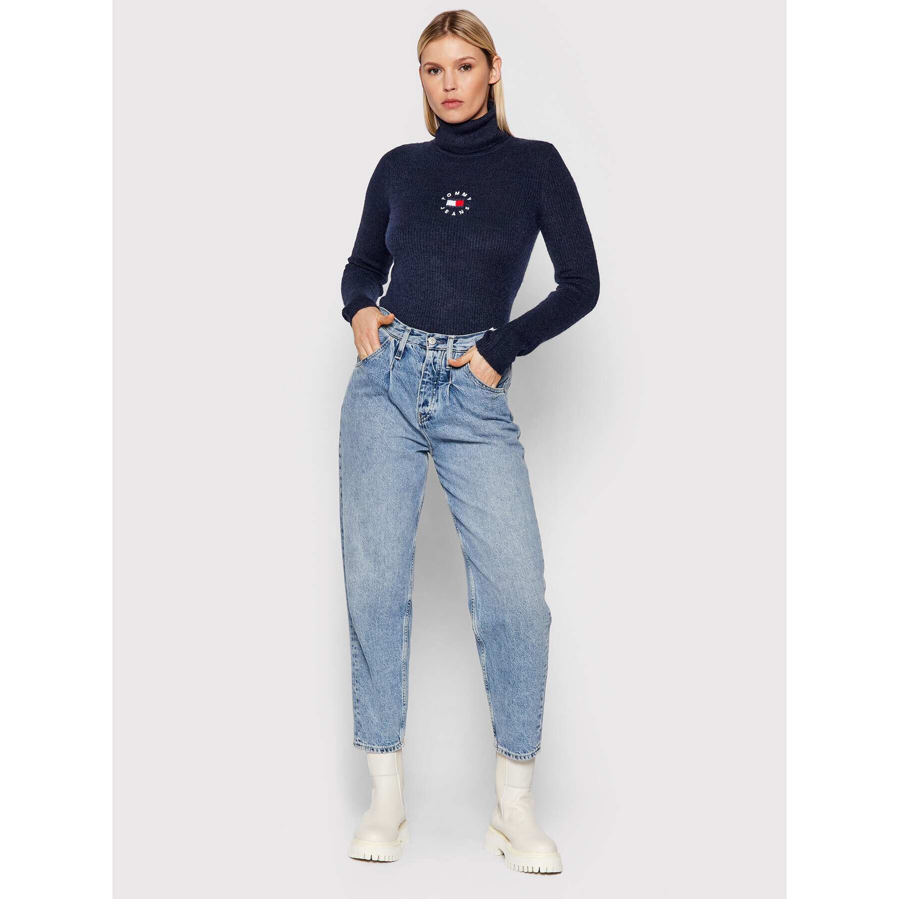 Tommy Jeans Поло Tiny Tommy DW0DW10994 Тъмносин Regular Fit - Pepit.bg