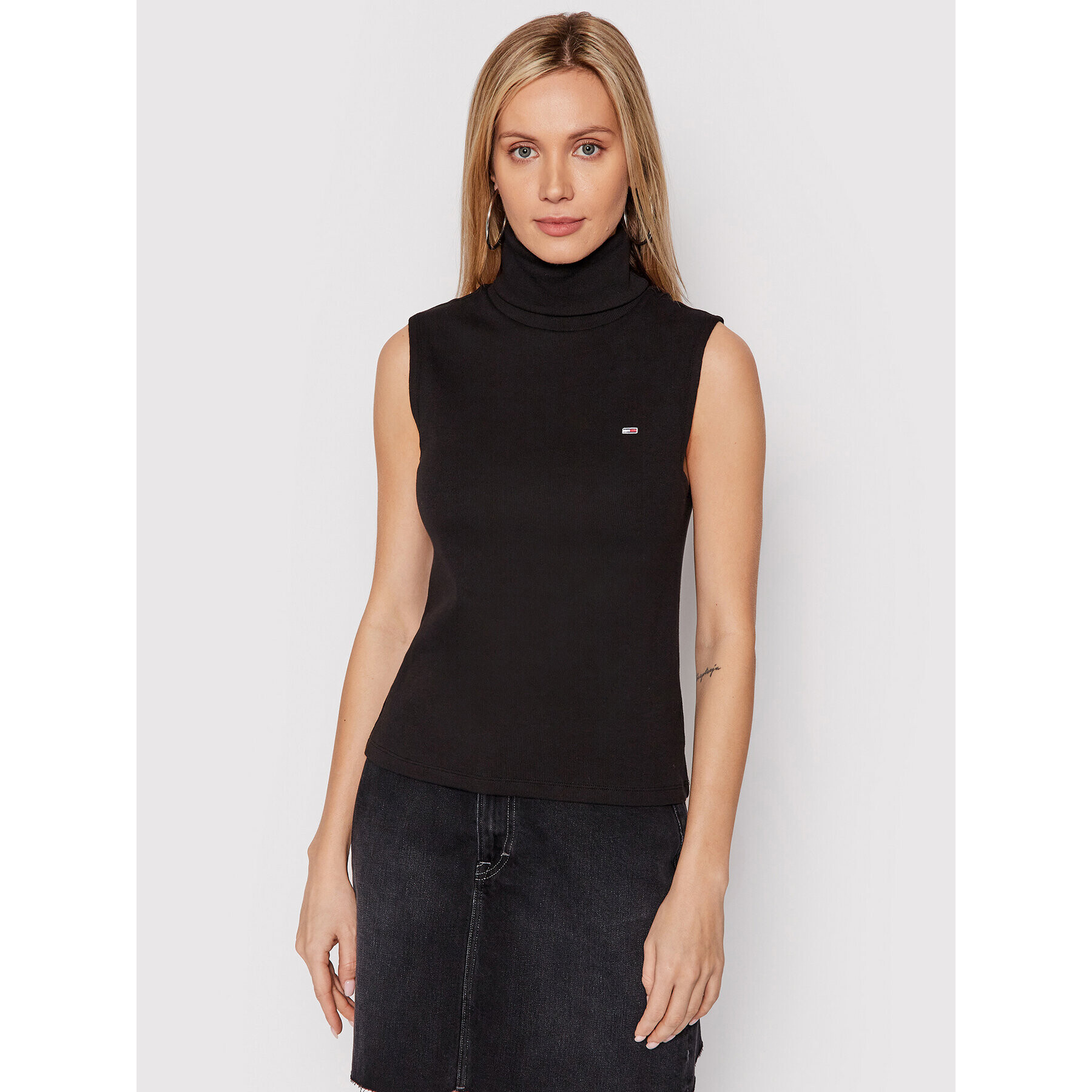 Tommy Jeans Поло Turtle Neck DW0DW11731 Черен Slim Fit - Pepit.bg