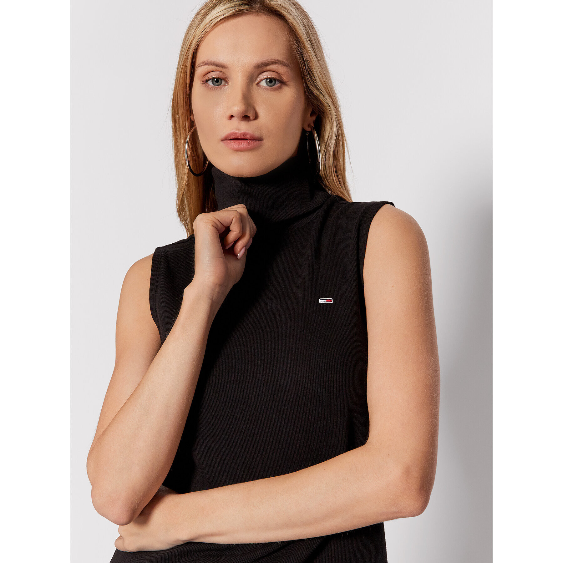 Tommy Jeans Поло Turtle Neck DW0DW11731 Черен Slim Fit - Pepit.bg