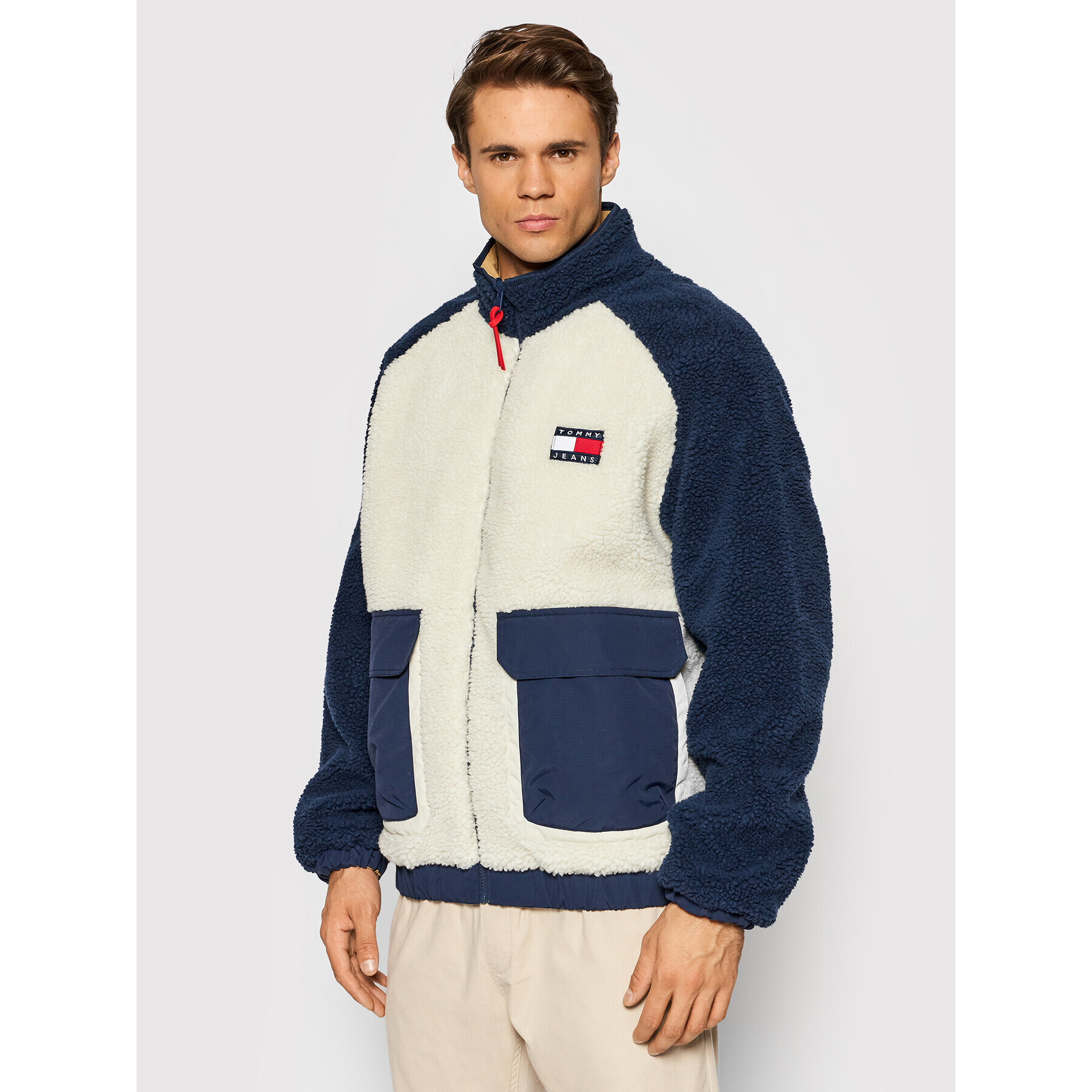 Tommy Jeans Преходно яке Reversible Sherpa DM0DM11859 Тъмносин Regular Fit - Pepit.bg