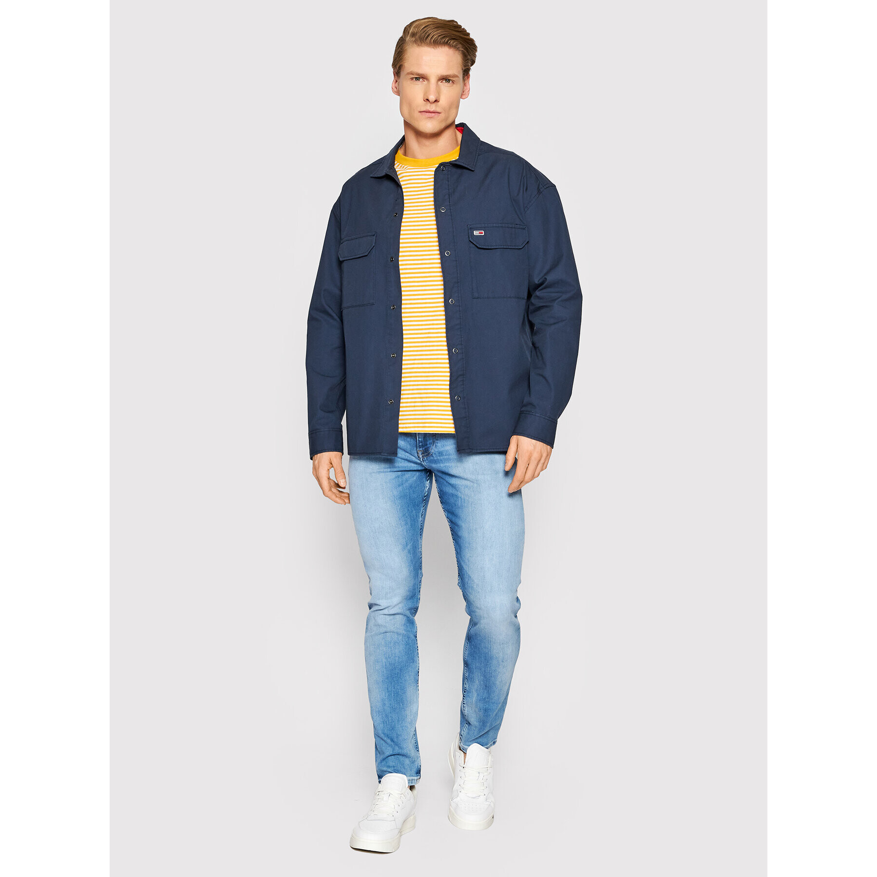 Tommy Jeans Преходно яке Soft Solid DM0DM13039 Тъмносин Oversize - Pepit.bg