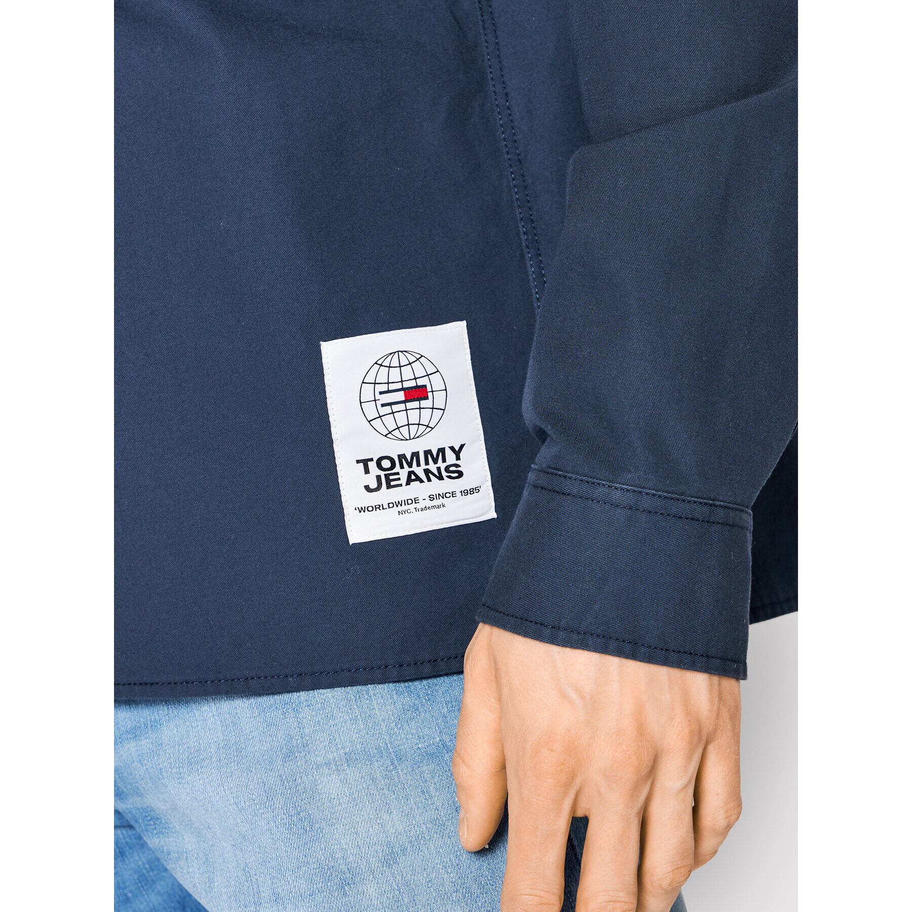 Tommy Jeans Преходно яке Soft Solid DM0DM13039 Тъмносин Oversize - Pepit.bg