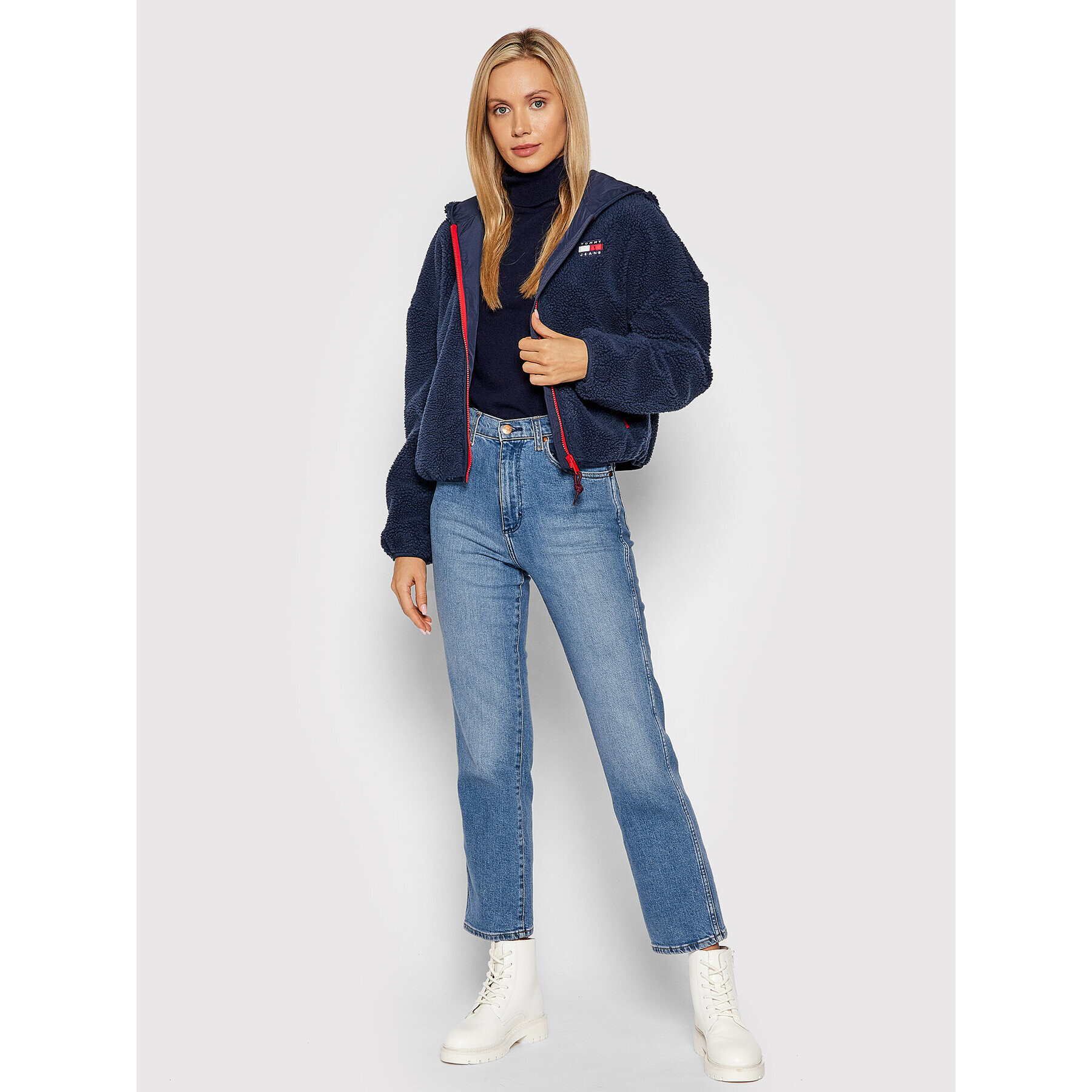 Tommy Jeans Преходно яке Tjw Sherpa DW0DW11093 Тъмносин Relaxed Fit - Pepit.bg