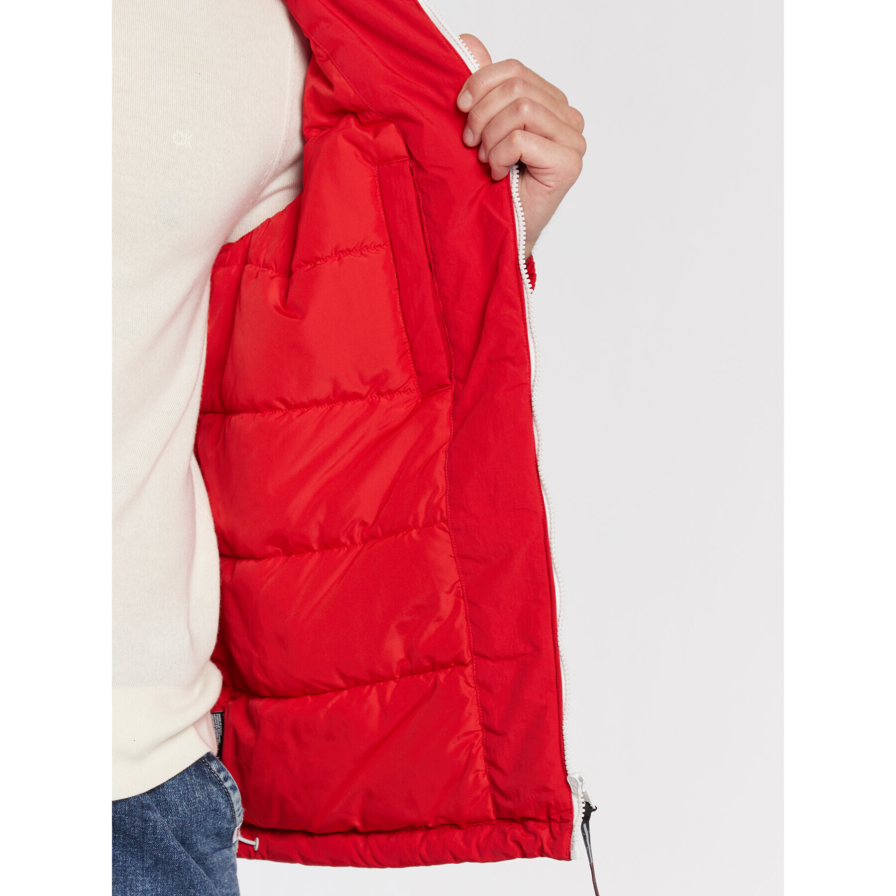 Tommy Jeans Преходно яке Padded Solid Chicago DM0DM14448 Червен Regular Fit - Pepit.bg