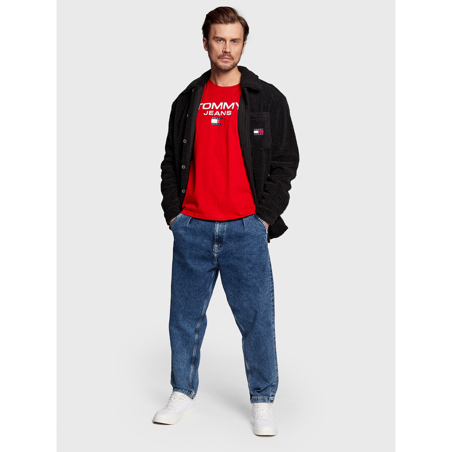 Tommy Jeans Преходно яке Sherpa DM0DM15615 Черен Oversize - Pepit.bg