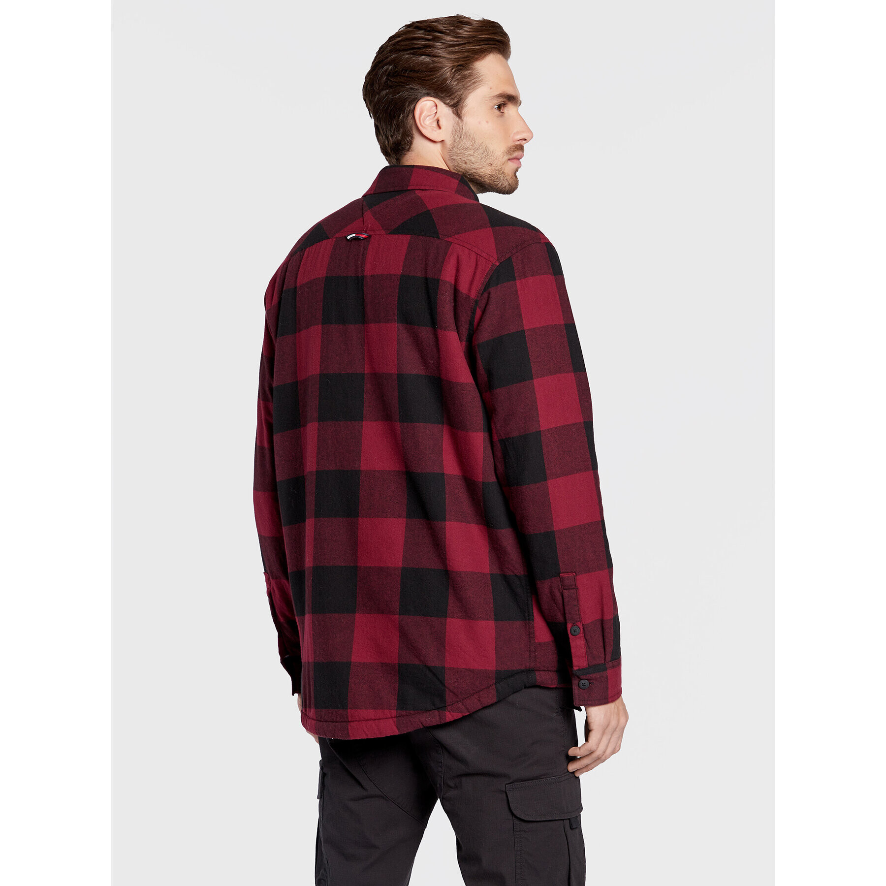 Tommy Jeans Преходно яке Sherpa Flannel DM0DM15132 Бордо Regular Fit - Pepit.bg