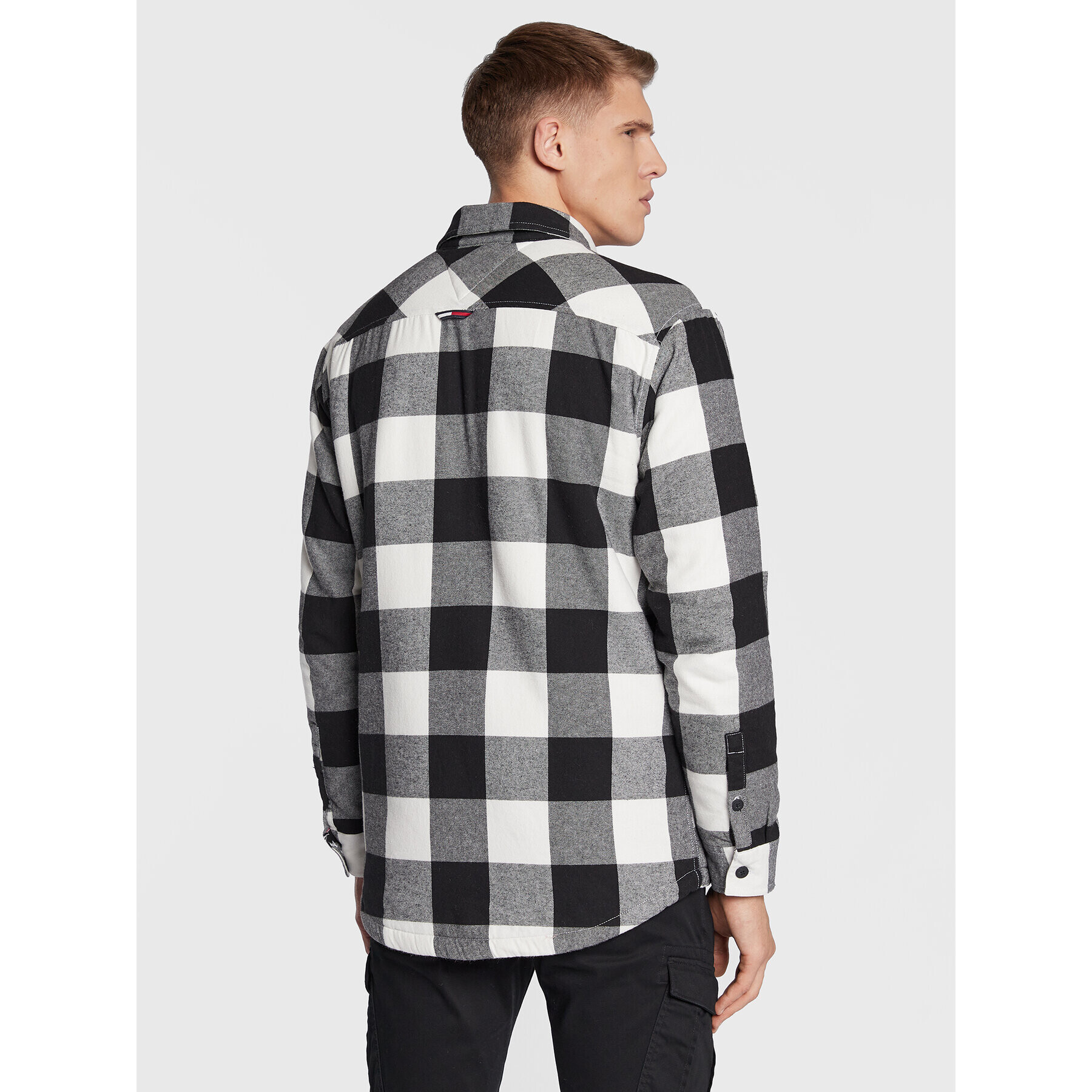 Tommy Jeans Преходно яке Sherpa Flannel DM0DM15132 Сив Regular Fit - Pepit.bg