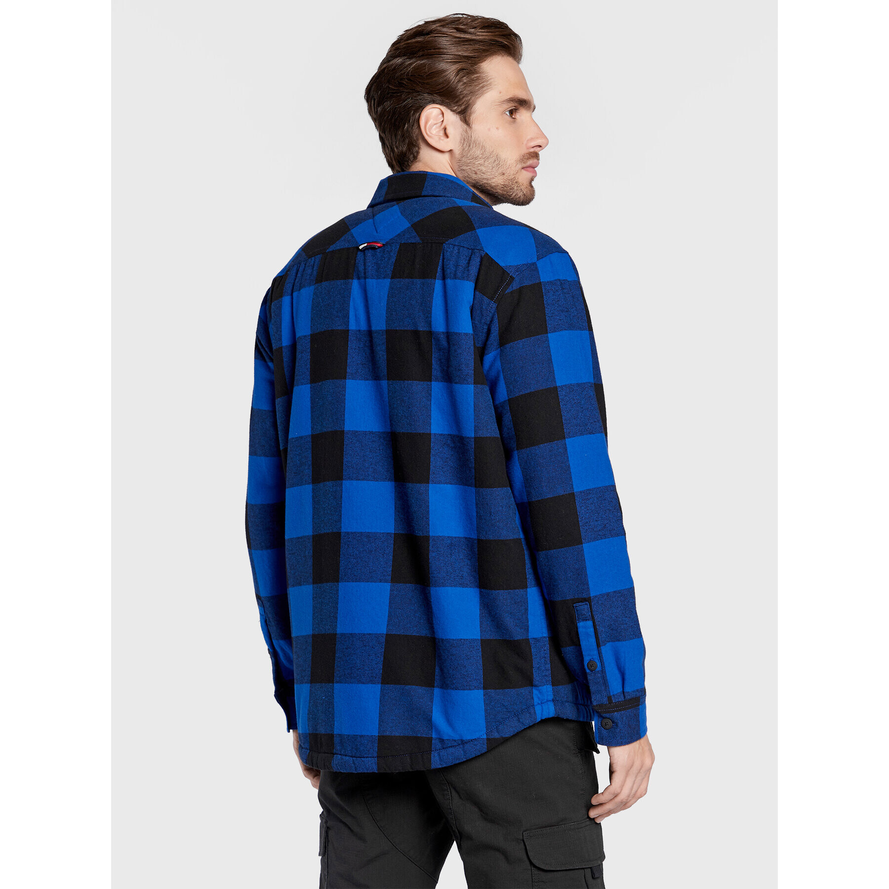 Tommy Jeans Преходно яке Sherpa Flannel DM0DM15132 Тъмносин Regular Fit - Pepit.bg